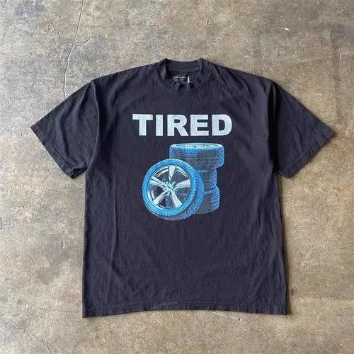 VIBE Street fashion retro tire print cotton t-shirt Size US L / EU 52-54 / 3 - 7 Thumbnail
