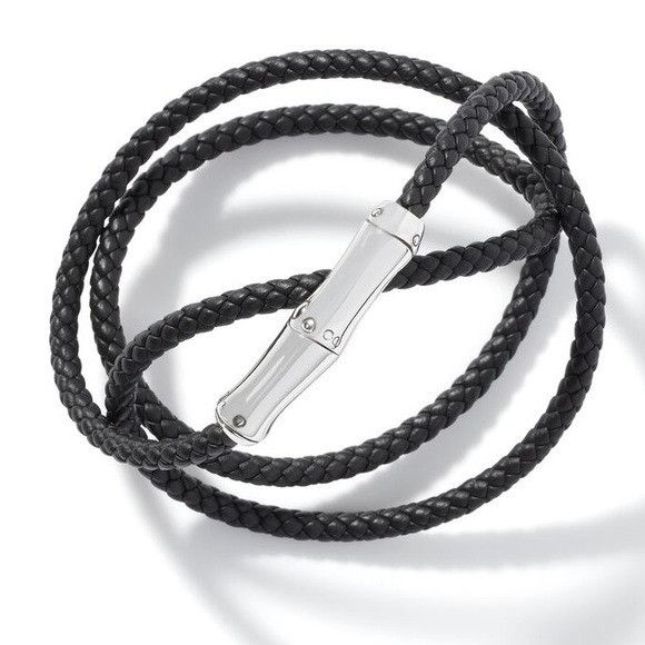 John Hardy Bamboo Triple-Wrap Leather Bracelet