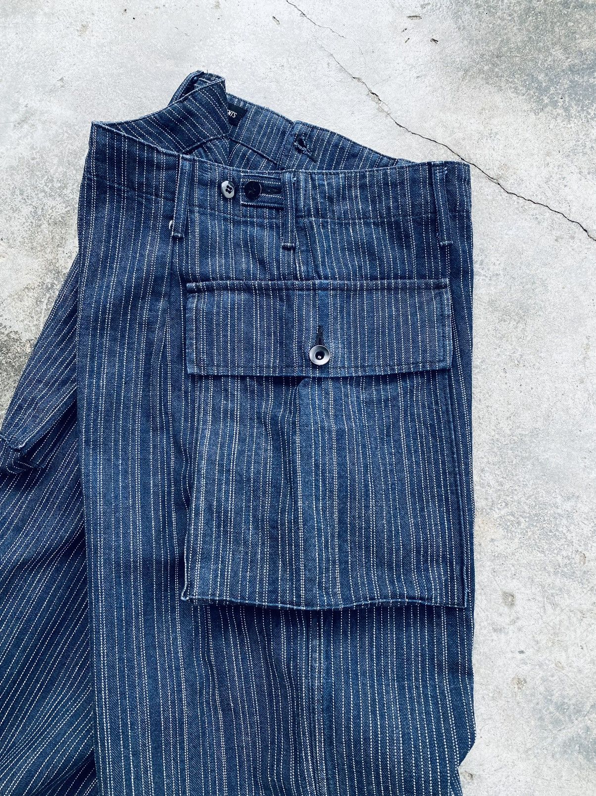 Indigo Vintage Trans Continents Indigo Herringbone Pants Size US 31 - 10 Thumbnail