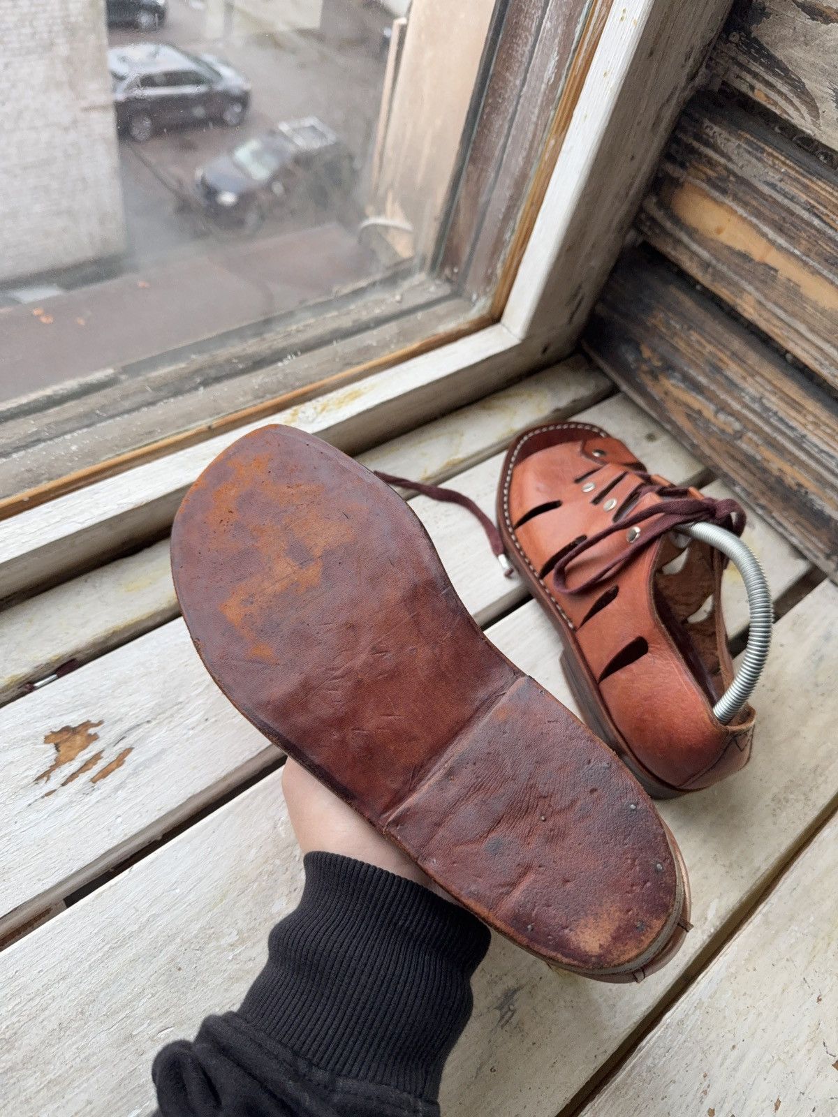 Japanese Brand 90s Sie Wie Bie Bali Handmade Leather Sandals Brown Vintage Size US 10 / EU 43 - 9 Thumbnail