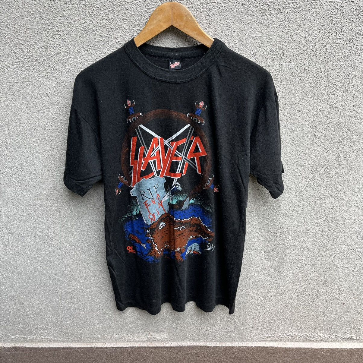 Band Tees Vintage rare 80s SLAYER band tee def jam records Size US S / EU 44-46 / 1 - 1 Thumbnail