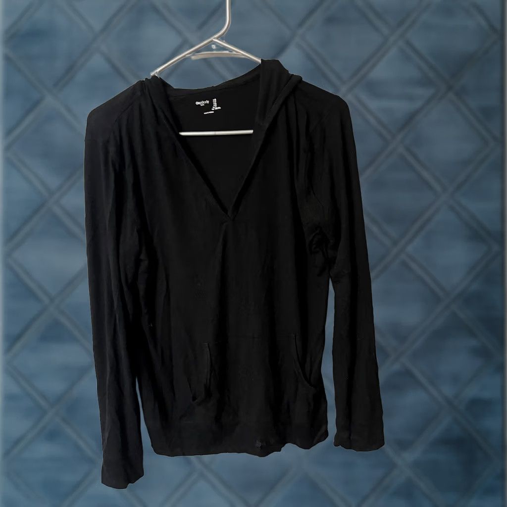 Gap Gap Hoodie Womens Size Small Black Rayon Blend Pullover V Neck Body Pullover Size S / US 4 / IT 40 - 1 Thumbnail