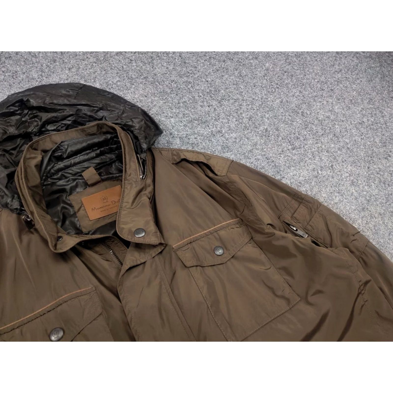 Massimo Dutti VINTAGE Massimo Dutti Nylon Brown Pocket Zip Hoodie Mens Jacket Size US XL / EU 56 / 4 - 5 Thumbnail