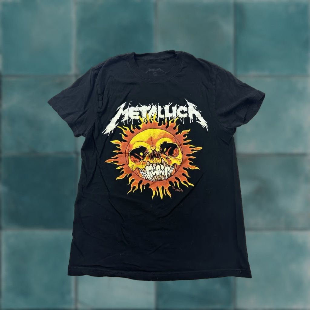 Vintage Metallica Shirt Womens Small Black Pushead Skull Sun Graphic Band Crew Tee Size S / US 4 / IT 40 - 1 Thumbnail