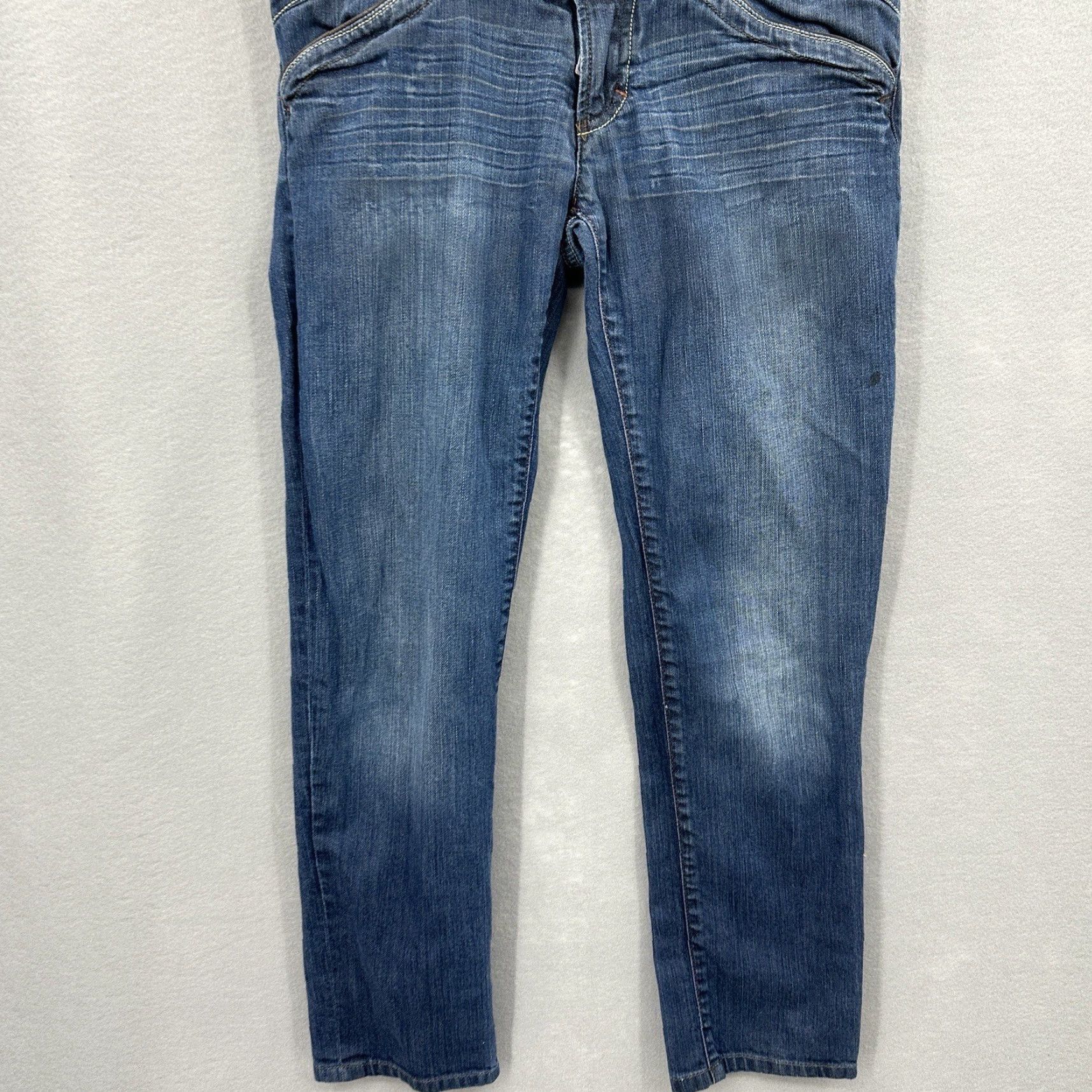 Diesel Diesel Industry Jeans Womens 29 Blue Moonie Straight Crop Back Flap 5-Pocket Design Cottagecore y2k Size 29" - 3 Thumbnail