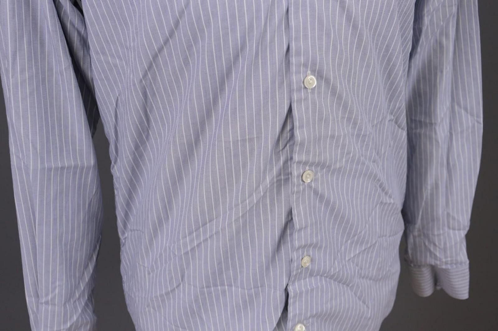 Eton Eton Contemporary Gray Pinstripe Down Shirt Size 38 / 15 Size US M / EU 48-50 / 2 - 7 Thumbnail