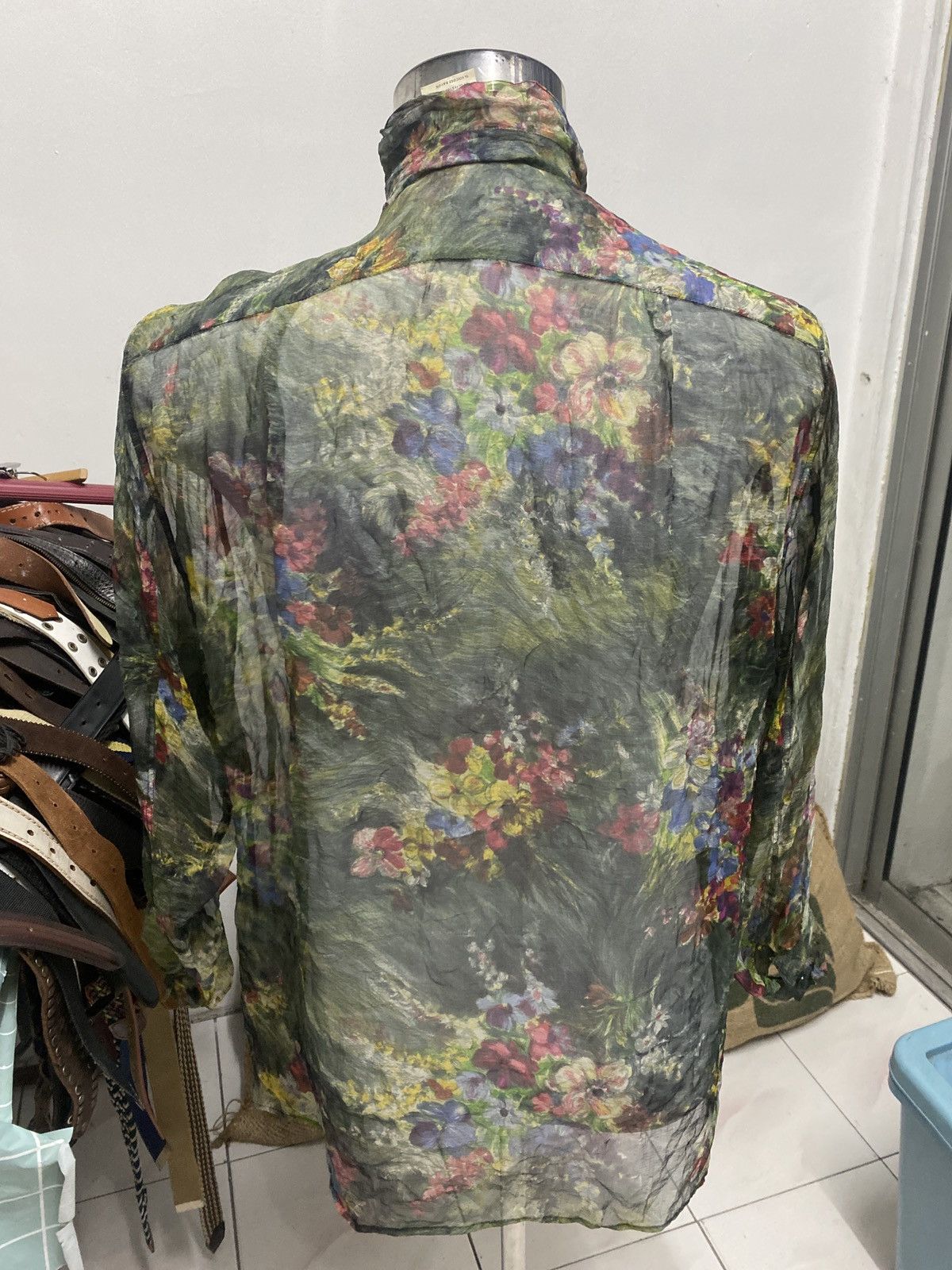 Vintage × agnes b. Vintage 80s AGNES B Silk Polyester Anorak Floral SHIRT Size US M / EU 48-50 / 2 - 5 Thumbnail