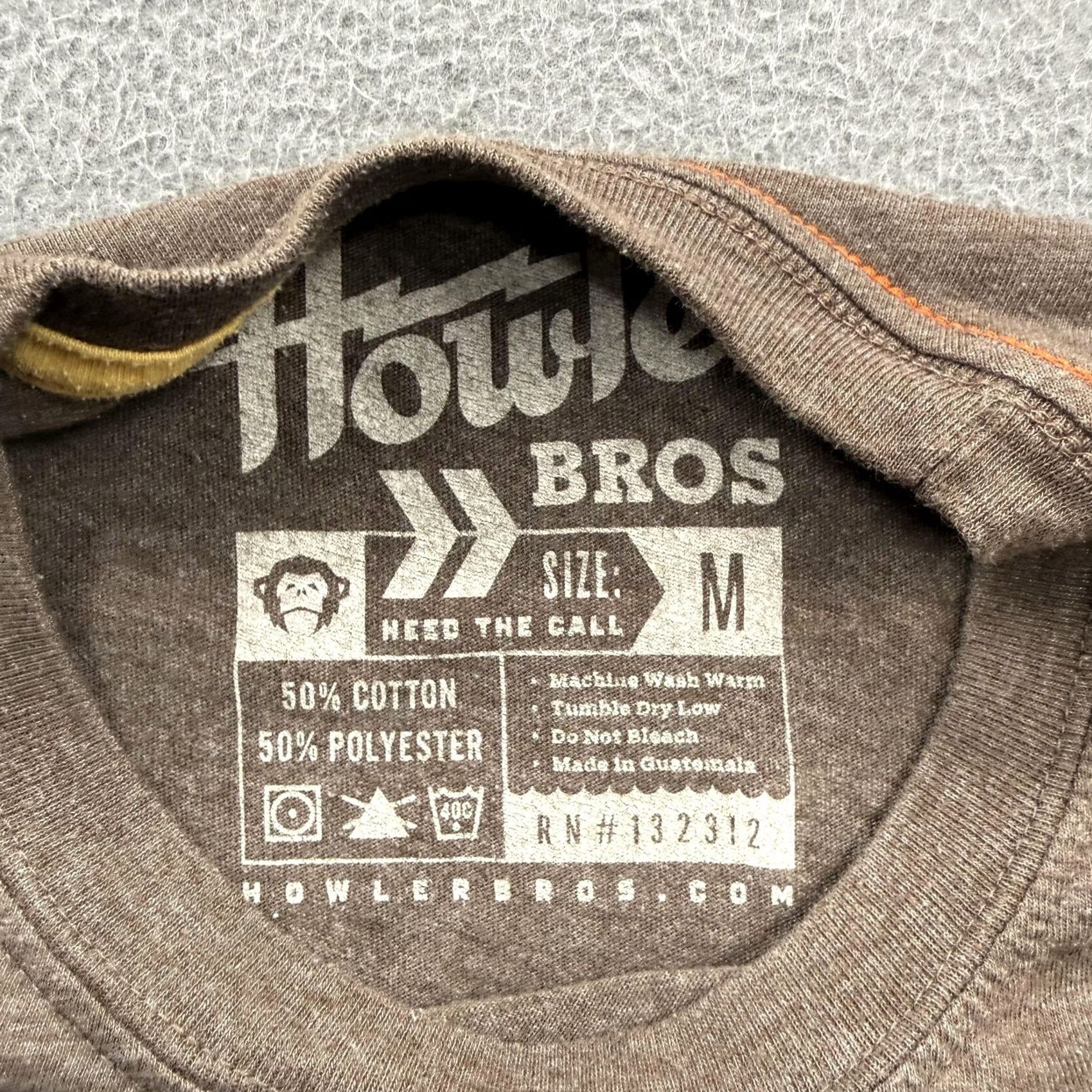 Vintage Howler Bros Mens Medium Brown Pocket Heed The Call Graphic Tee Tagless Shirt Size US M / EU 48-50 / 2 - 3 Thumbnail