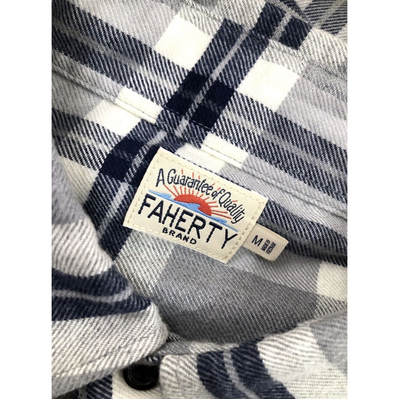 Faherty Faherty Shirt Mens M Flannel Plaid Check Button-Up Long Sleeve Blue / Gray / White Size US M / EU 48-50 / 2 - 5 Thumbnail