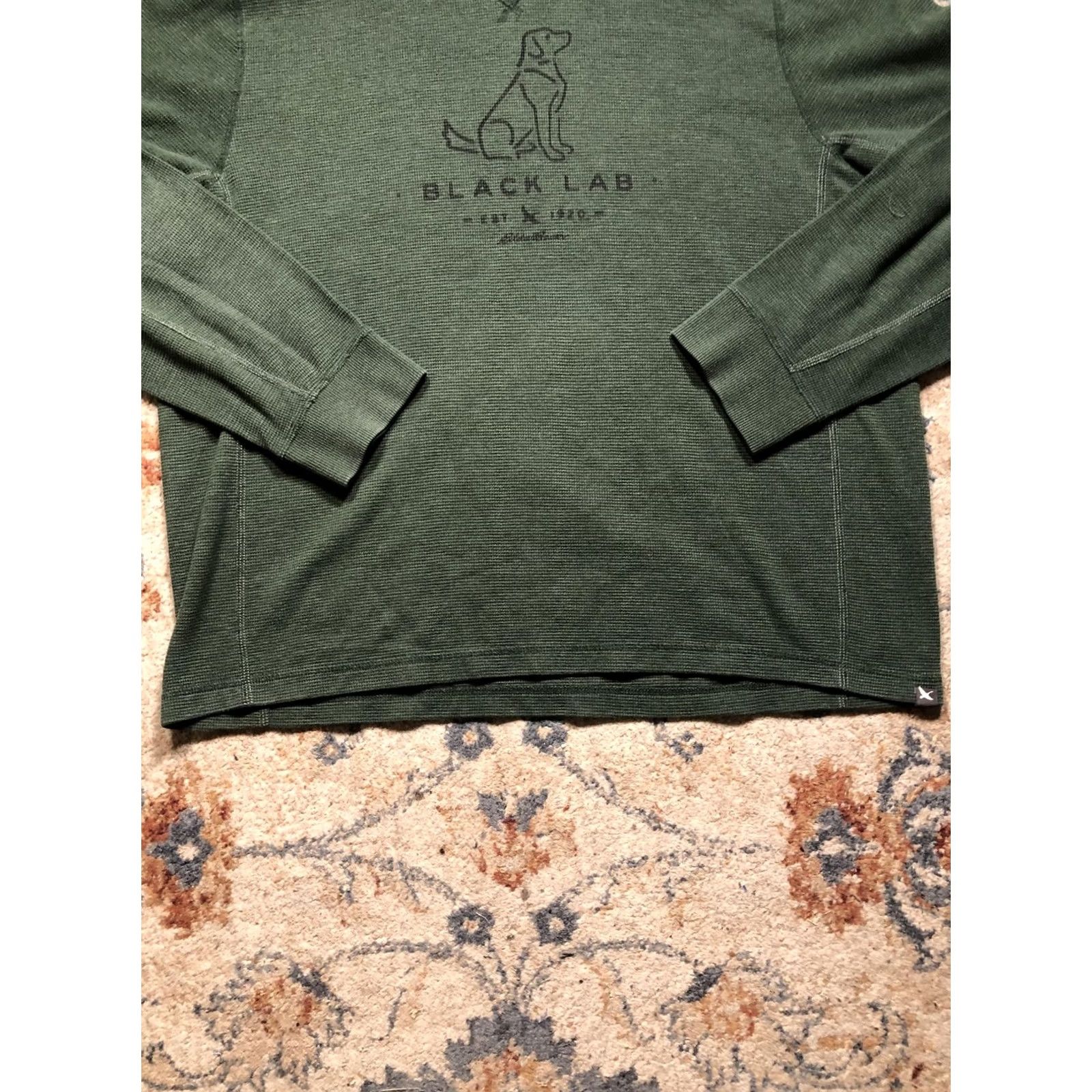 Eddie Bauer Eddie Bauer Sweatshirt Mens 2XL Green Black Lab Graphic Waffle Knit Pullover Size US XXL / EU 58 / 5 - 5 Thumbnail