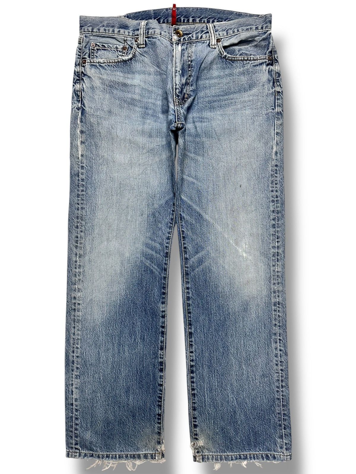 Vintage Uniqlo UJ Straight Leg Distressed Jeans with Faded