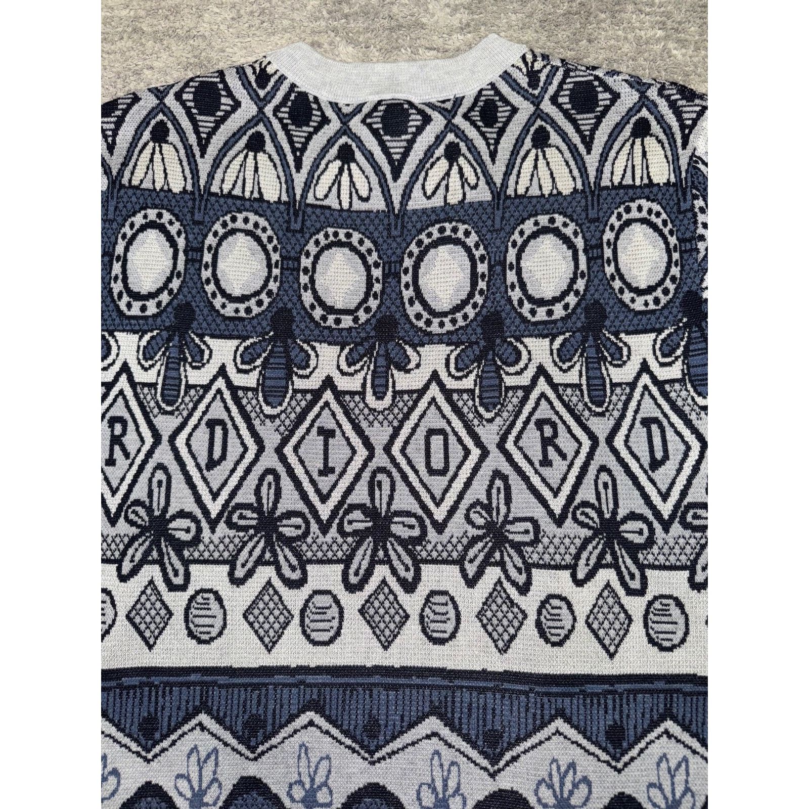 Dior Dior Shawn Stussy Floral Knit Blue Grey Black T-Shirt M Size US M / EU 48-50 / 2 - 9 Thumbnail