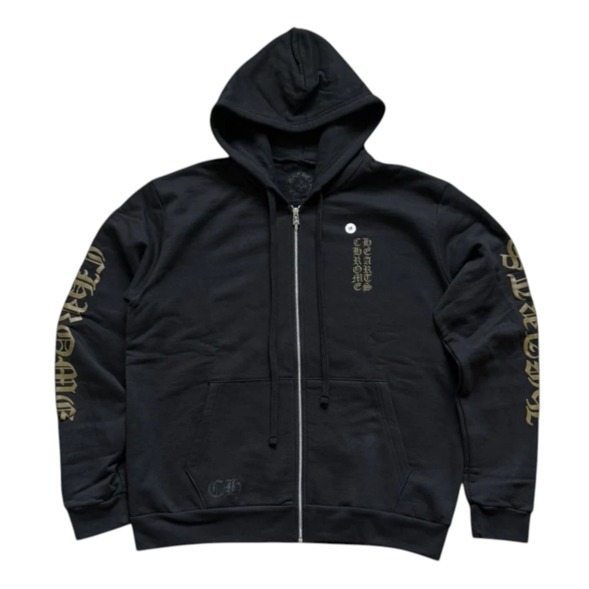 Chrome Hearts Vertical Logo Zip Up Hooded Sweatshirt Black Army Green Size US L / EU 52-54 / 3 - 1 Preview