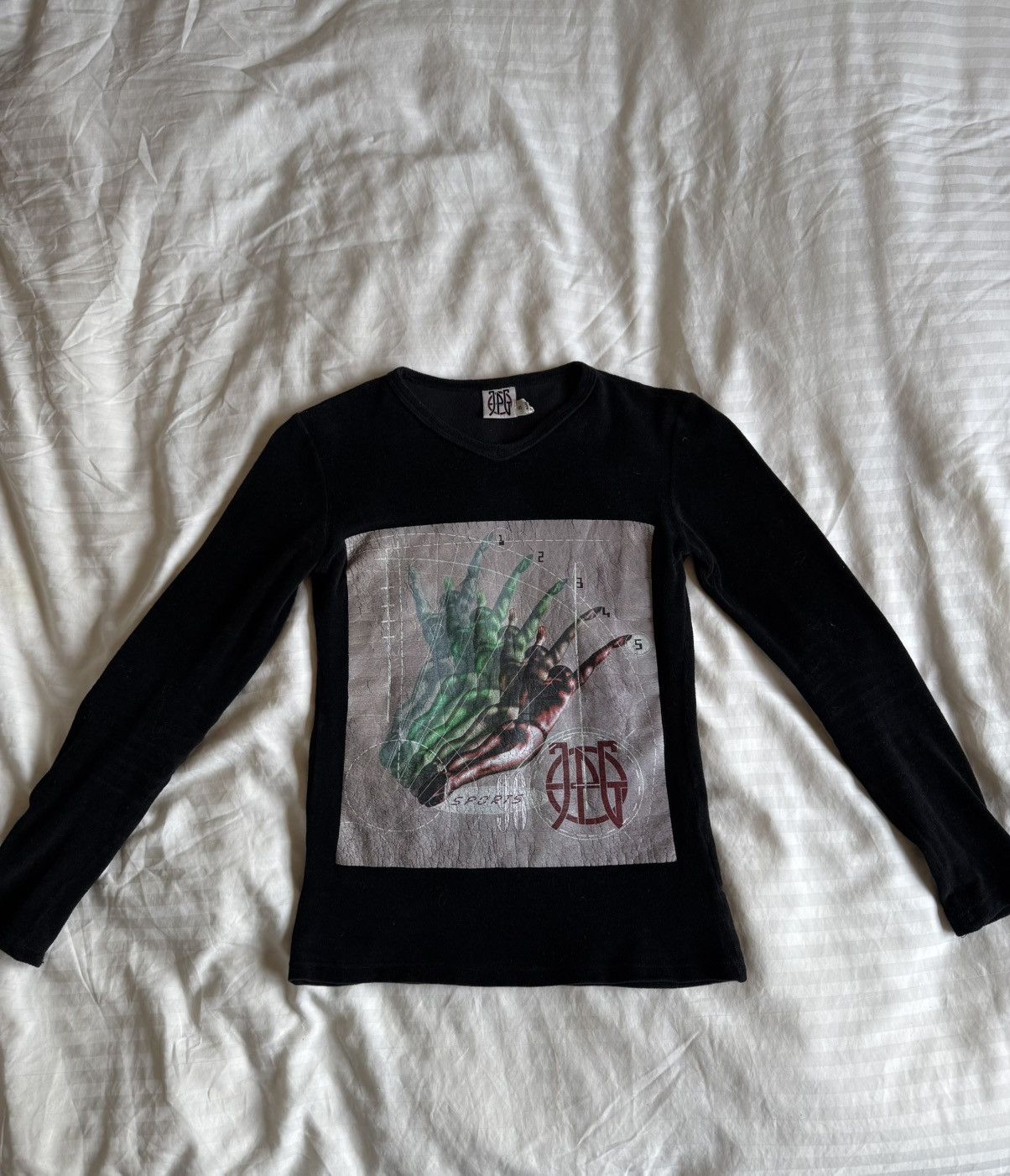 Jean Paul Gaultier JPG Long Sleeve Velvet Top Size US S / EU 44-46 / 1 - 1 Thumbnail