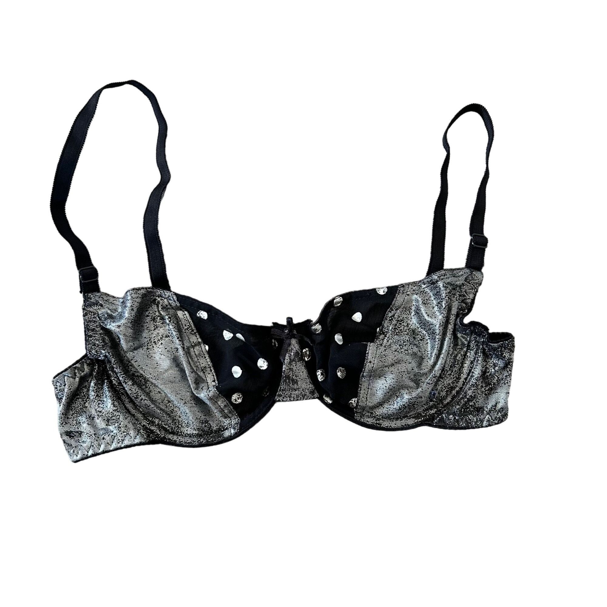 Vintage Vintage Jo Intimates Semi Sheer Metallic Polka Dot Underwire Size ONE SIZE - 1 Thumbnail