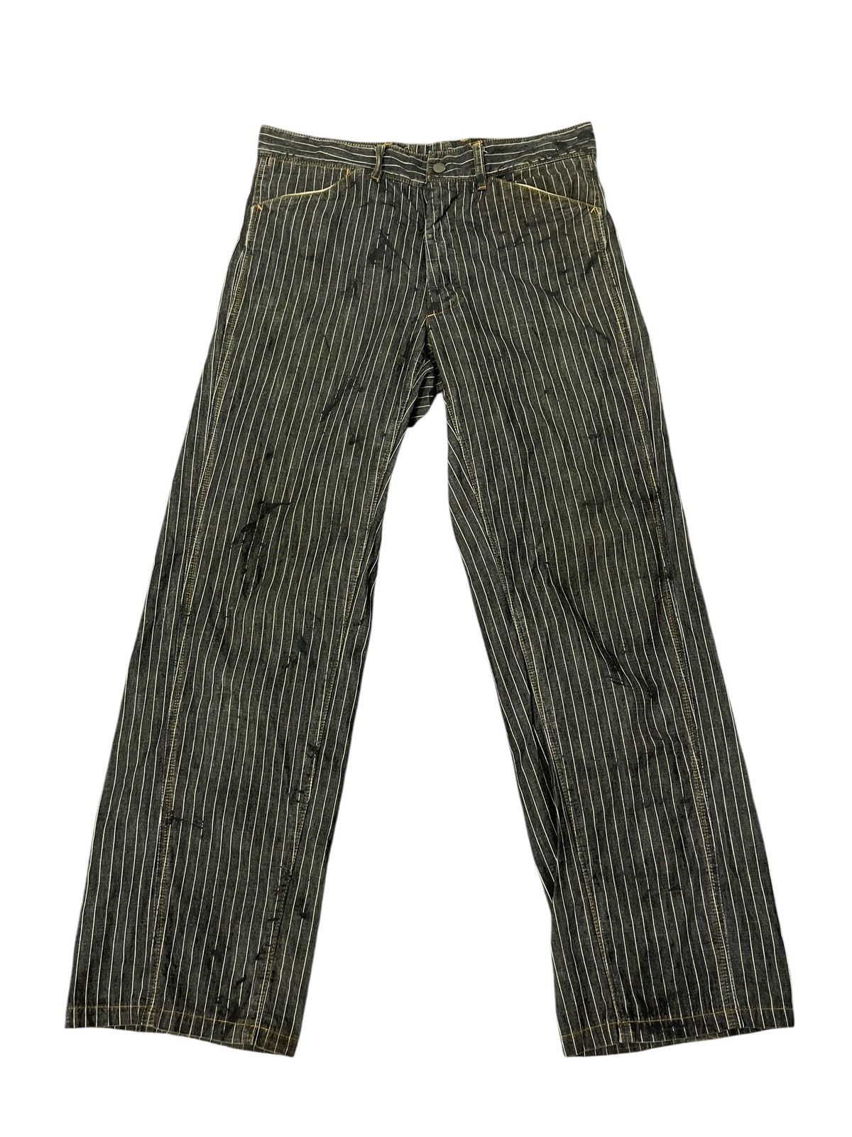 Zucca Thin Denim Zucca Striped Painter Relax Pant 2🟦2 Size US 31 - 7 Thumbnail