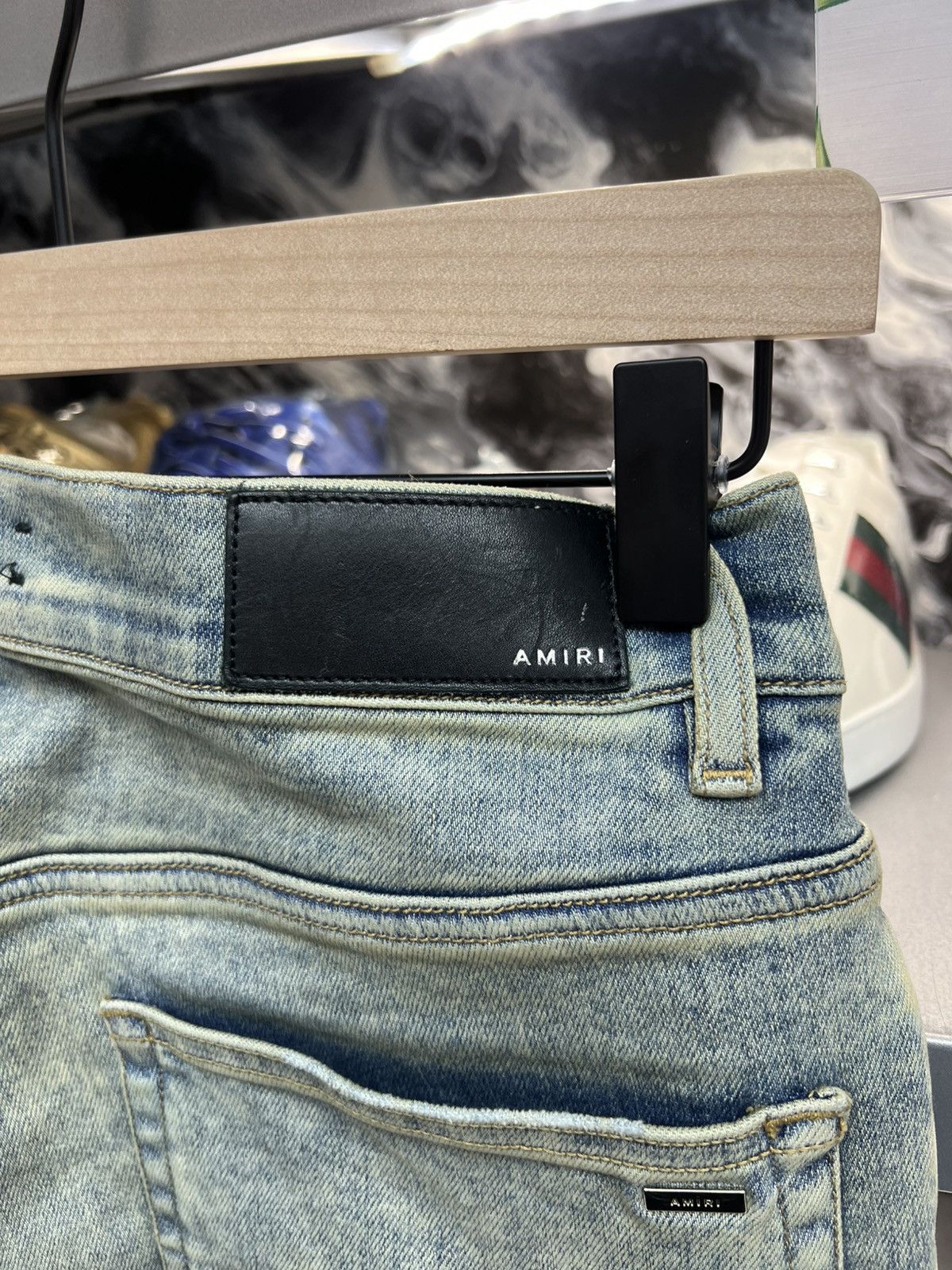 Amiri Amiri MA Quad Applique Skinny Jeans in Blue Wash Size US 32 / EU 48 - 8 Thumbnail