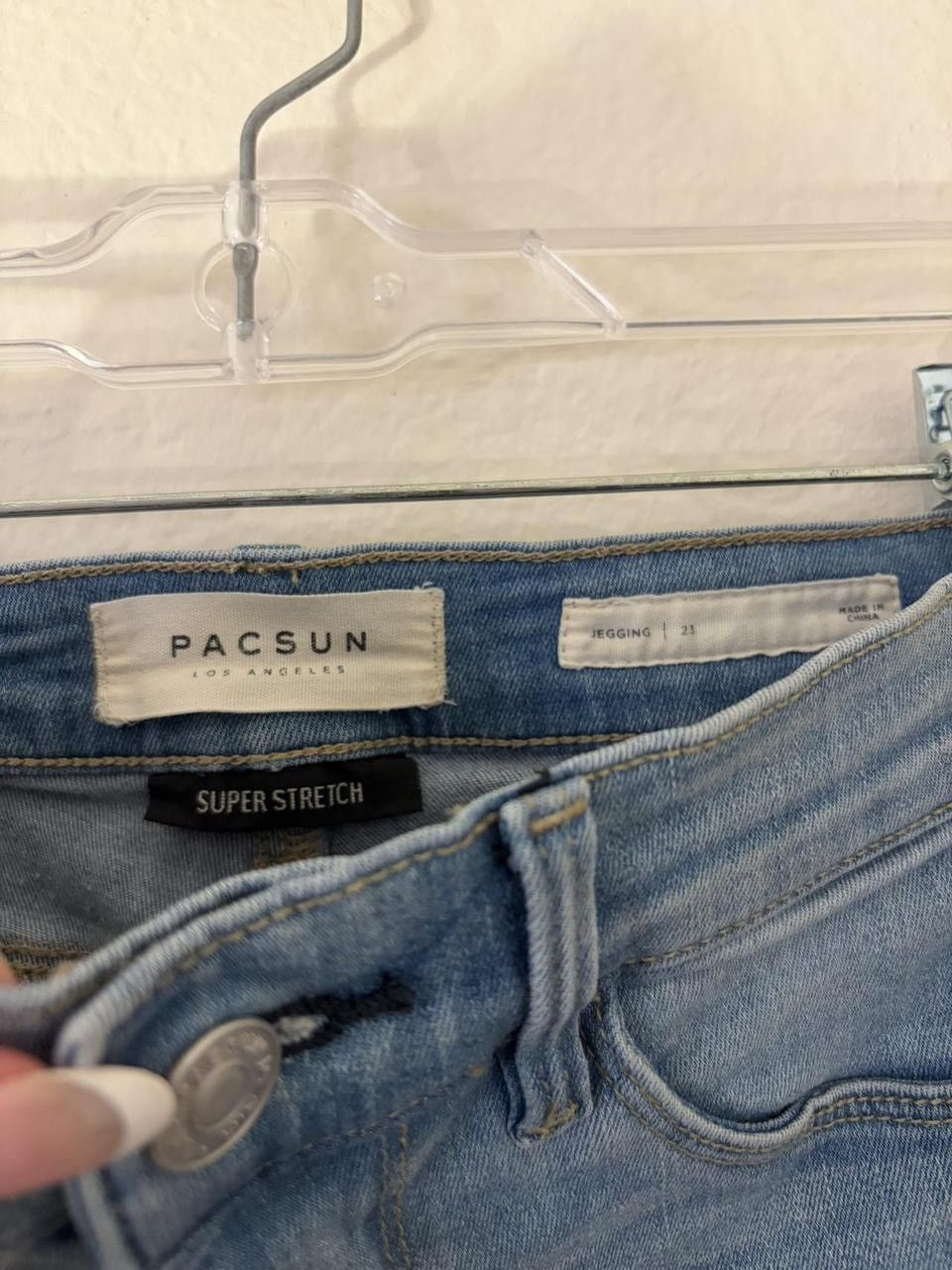 Pacsun pacsun light wash ripped skinny jeans (jeggings) Size 23" - 3 Thumbnail
