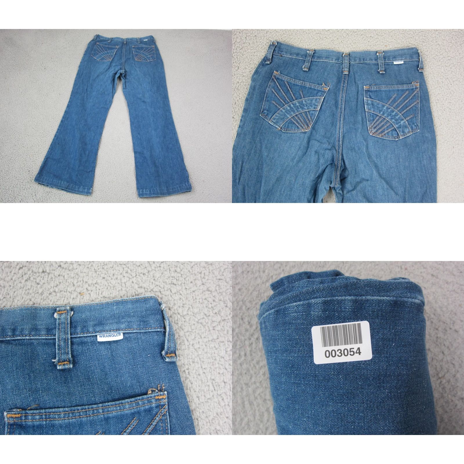 Wrangler VINTAGE Wrangler Jeans Womens 31 L26 Blue Bootcut Bell Bottom Flare Stitching Retro Size 24" / US 00 / IT 34 - 10 Thumbnail
