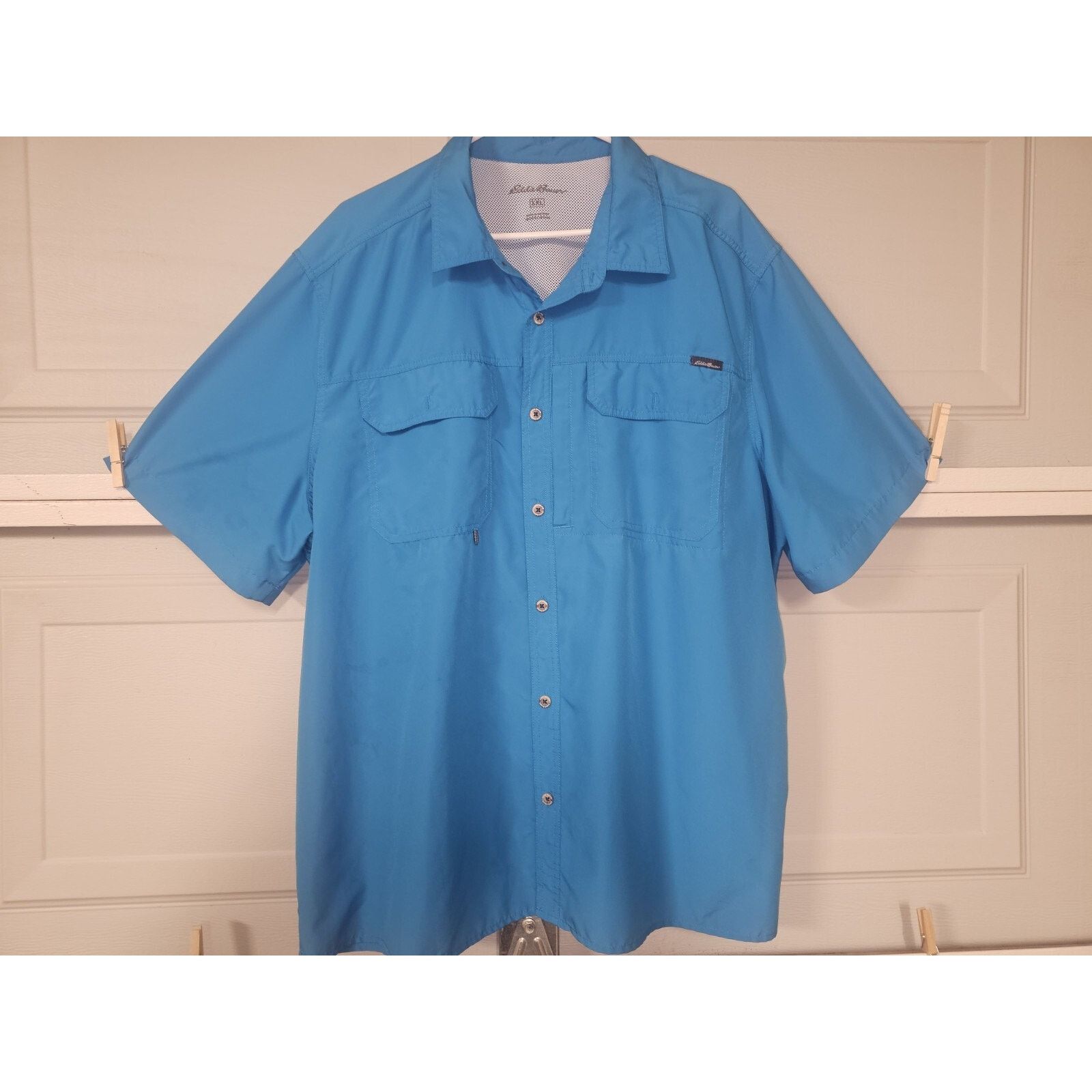 Eddie Bauer Eddie Bauer (XXL) Blue Button Up Polyester Shirt Size US XXL / EU 58 / 5 - 1 Thumbnail