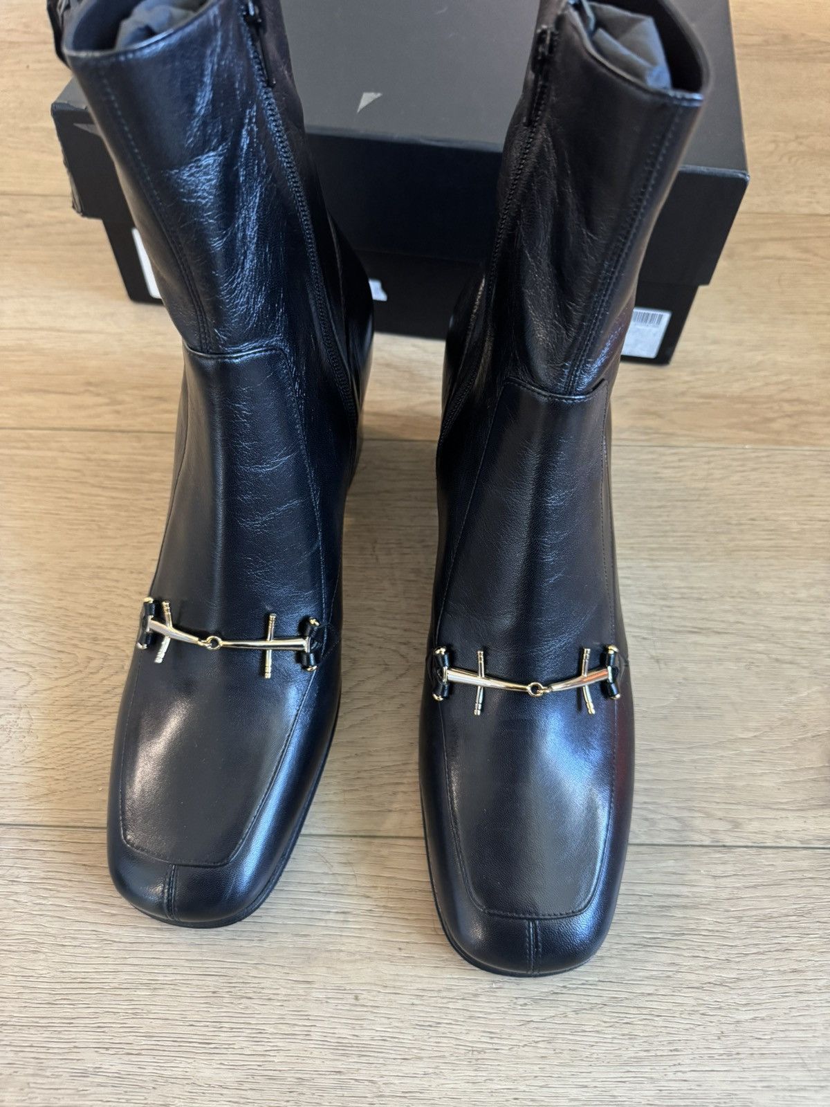 Saint Laurent Paris BNIB Beau 75 Horsebit Leather Boots Size US 11 / EU 44 - 2 Thumbnail