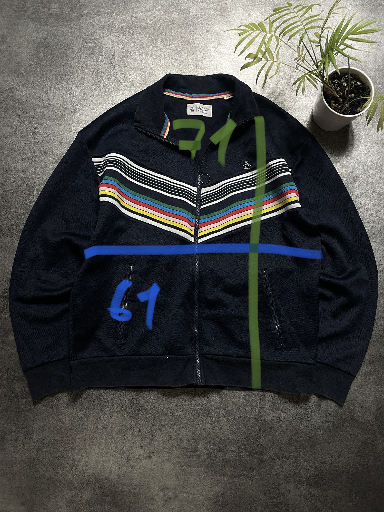 Original Penguin ❗️RARE❗️Original Penguin Retro Sweatshirt Zip Striped Size US XL / EU 56 / 4 - 14 Thumbnail
