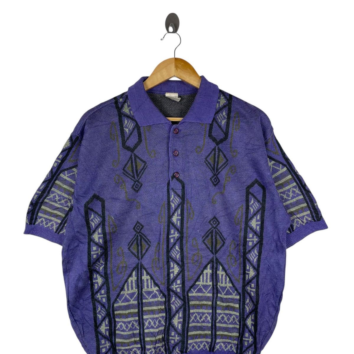 Vintage Vintage Modigliani Italy Patterned Art Polo Jumper Sweater Size US L / EU 52-54 / 3 - 2 Thumbnail