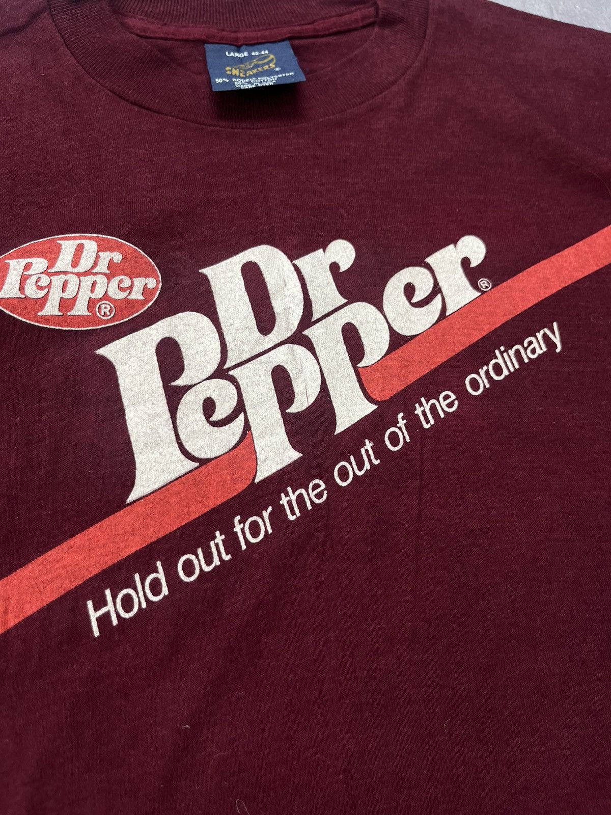 Coca Cola Vintage Sneakers Dr. Pepper Burgundy Big Logo T-Shirt 42-44 Size L / US 10 / IT 46 - 3 Thumbnail
