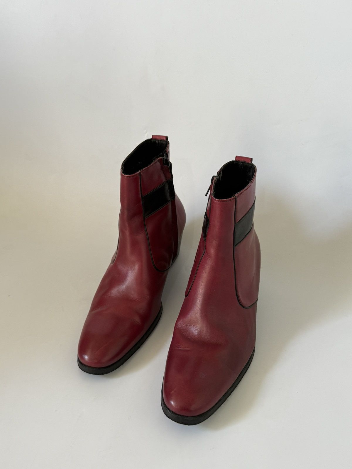Dior Dior Homme by Hedi Slimane A/W07 “Navigate” Red Cuban Boots Size US 6.5 / EU 39-40 - 5 Thumbnail