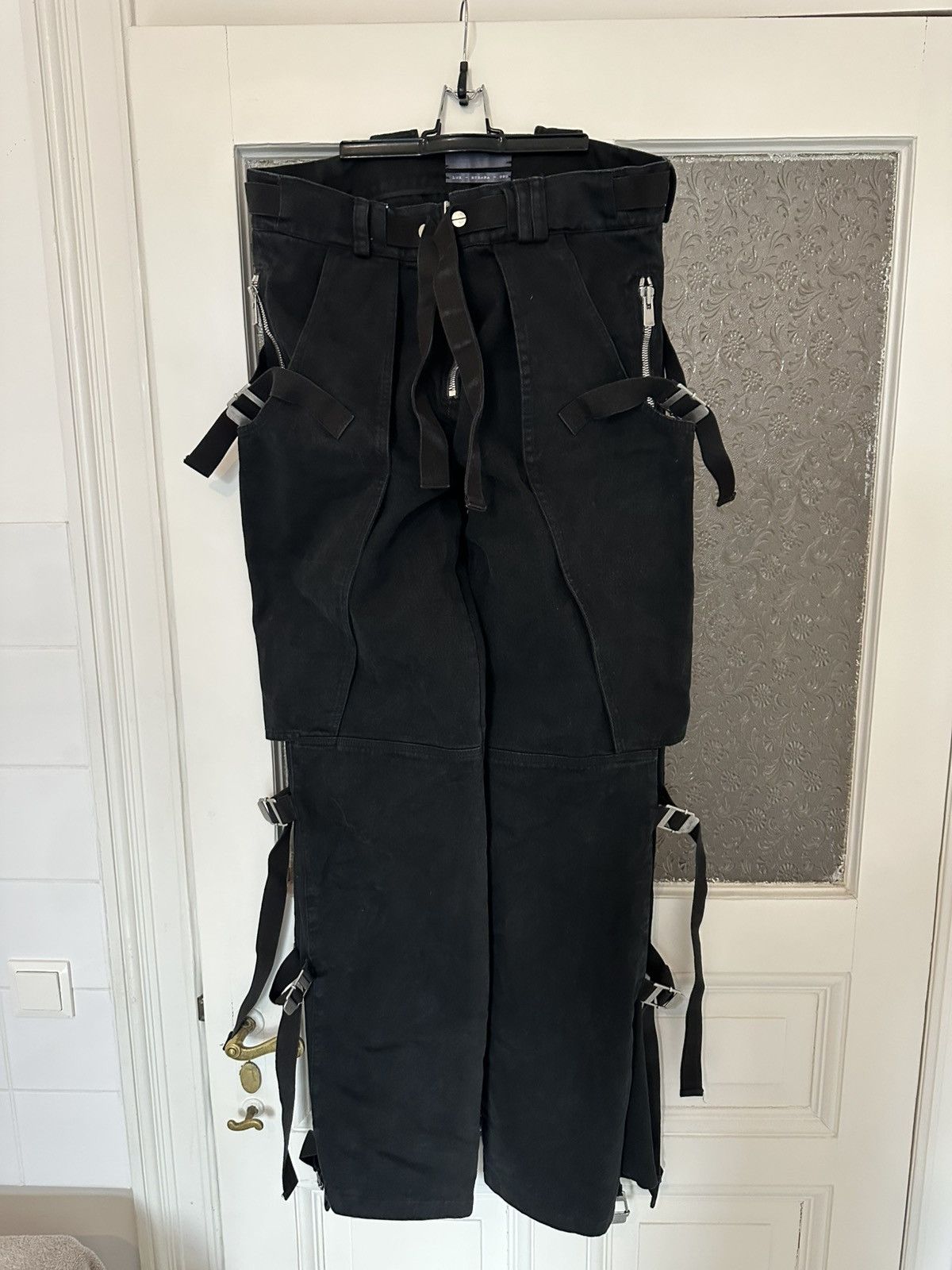 SHINE LUXURY "GHEIST" LAYERED BONDAGE PARACHUTE PANTS - XXL Size US 39 - 5 Thumbnail