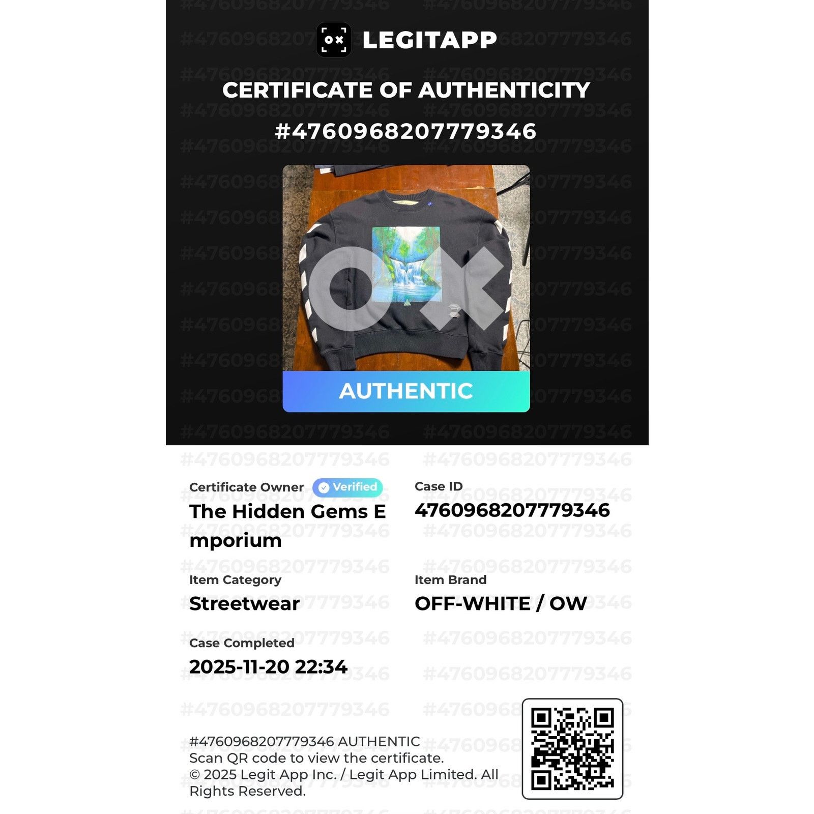 Off-White 2019 Off-White c/o Virgil Abloh Waterfall Over Sweatshirt Size US XXS / EU 40 - 2 Thumbnail
