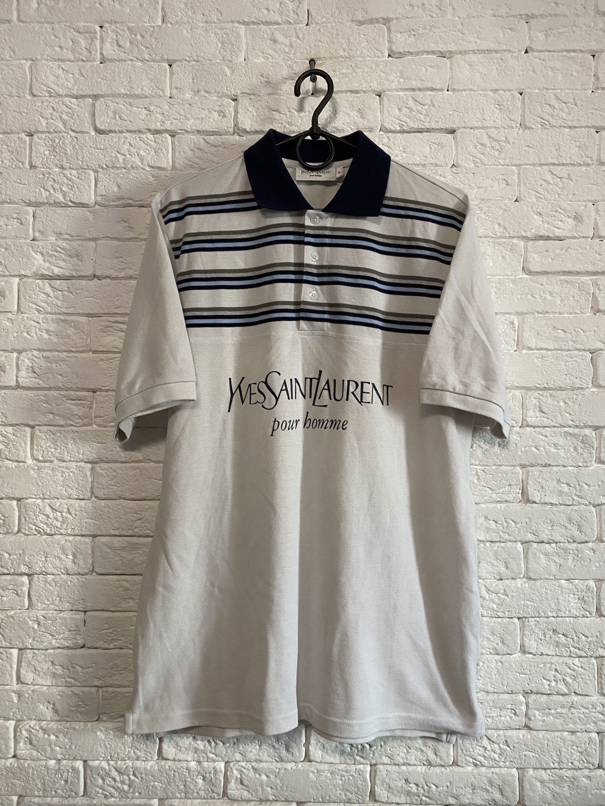 Vintage × Yves Saint Laurent Yves Saint Laurent Polo Big Logo YSL Size US M / EU 48-50 / 2 - 1 Thumbnail