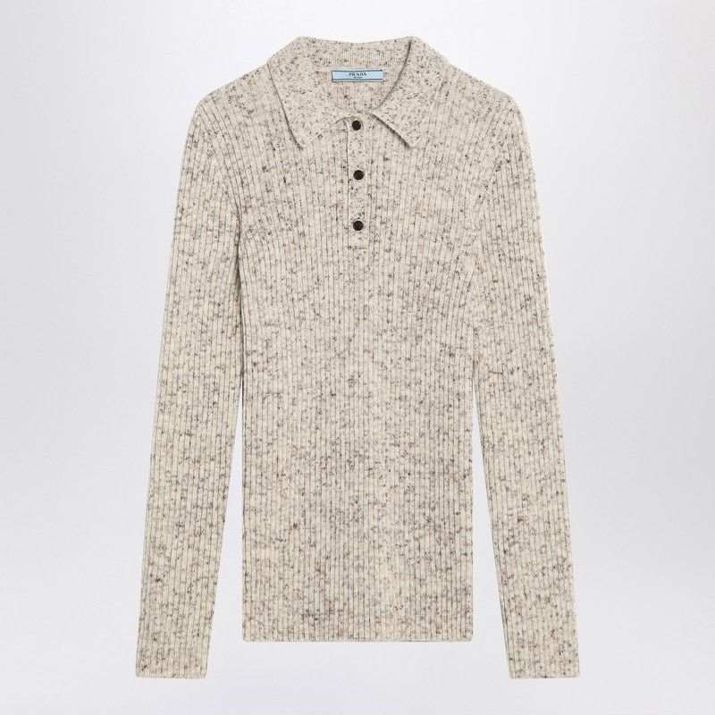 Prada Prada Natural Colour Polo In Wool Blend Size M / US 6-8 / IT 42-44 - 1 Thumbnail