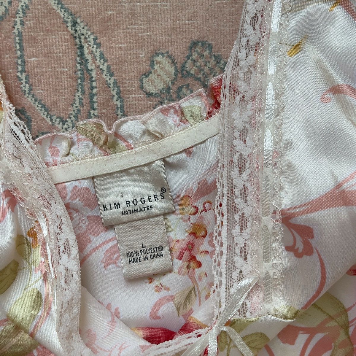 Other Romantic White Floral Satin Maxi Slip Dress (L) Size L / US 10 / IT 46 - 15 Thumbnail