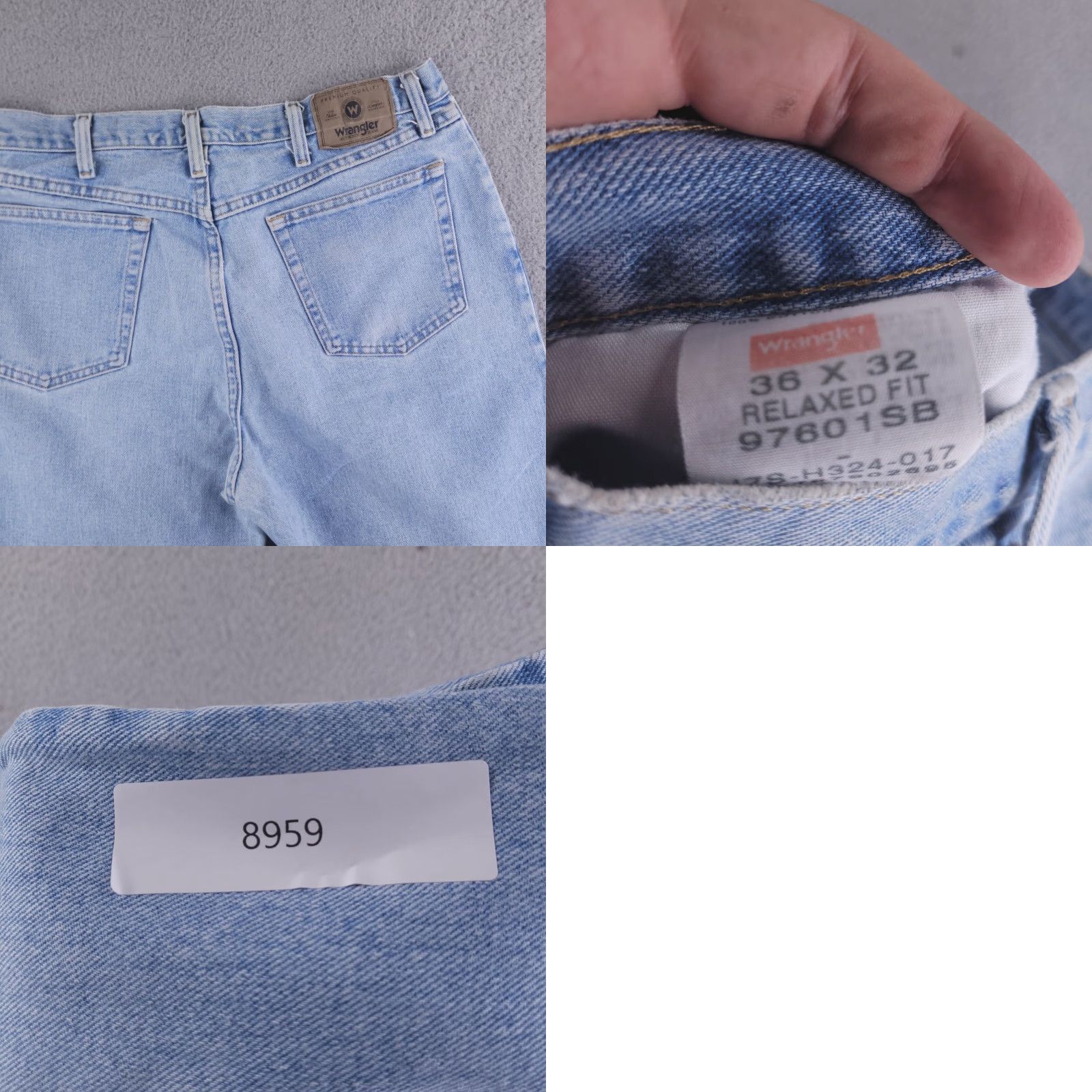 Wrangler VINTAGE Wrangler Jeans Mens 36x30 Blue Light Wash Lived in Distressed Mens Jeans Distressed 36 Blue Straight 36x30 Men Size US 36 / EU 52 - 9 Thumbnail