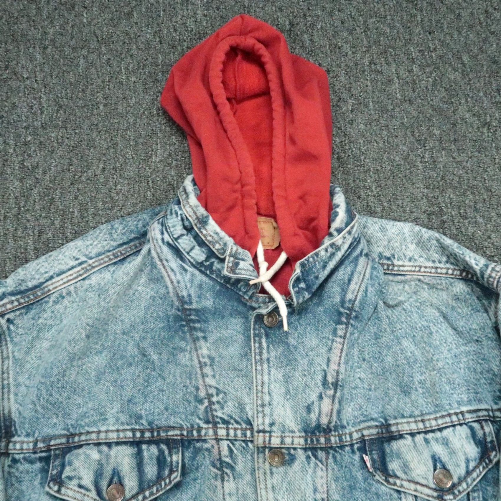 Levi's VINTAGE Levi's Jacket Mens M Blue Acid Wash Hooded Button Canada Denim Full Zip Pockets Winter Spring Fall Regular Style Overcoat Category Jacket Size US M / EU 48-50 / 2 - 2 Thumbnail