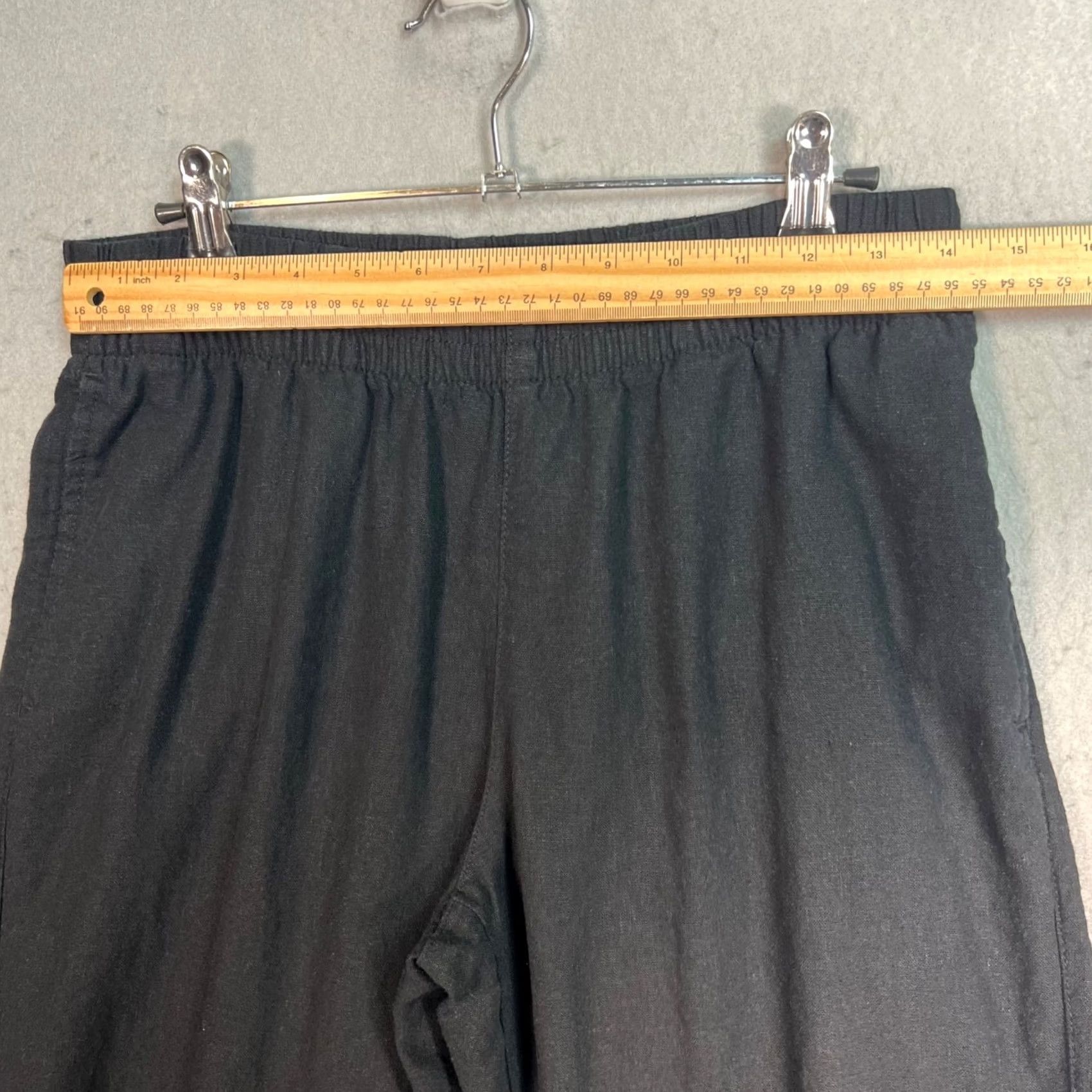 Old Navy Old Navy Pants Womens Small Black High-Rise Straight Comfort Waist Linen Blend Size 28" / US 6 / IT 42 - 5 Thumbnail