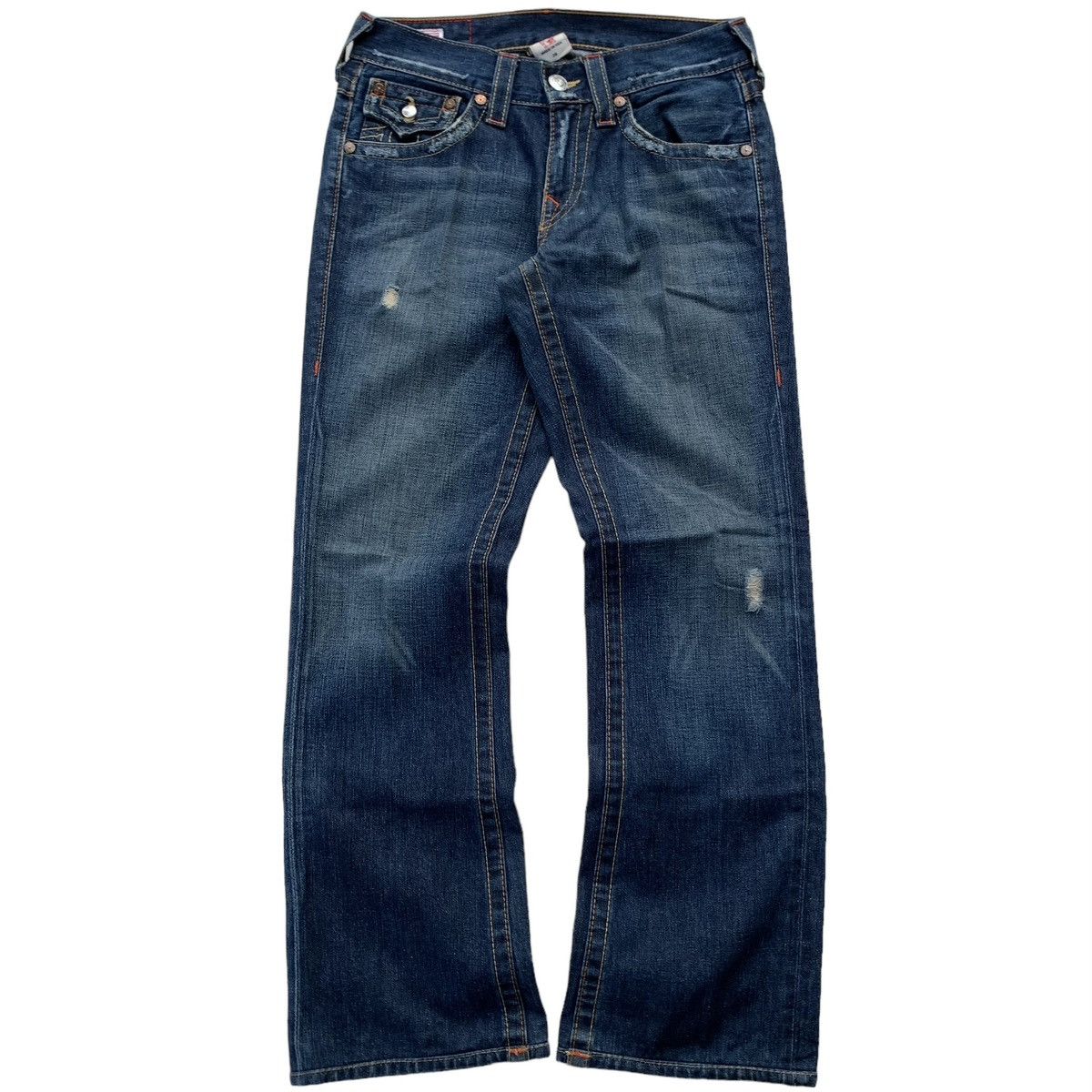 True Religion True Religion Billy Disstressed Blue Wash Flared Jeans Size US 29 - 5 Thumbnail