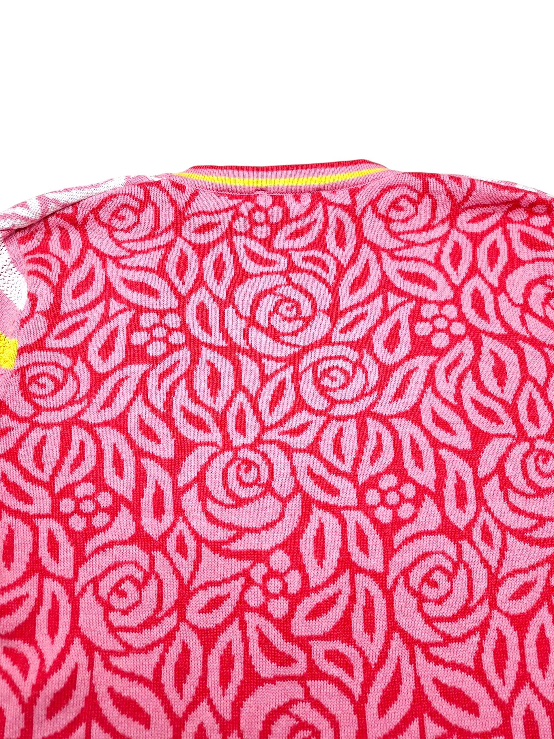 Oilily Oilily Floral Knit Cardigan Size L Pink Rose Stripe Size L / US 10 / IT 46 - 8 Thumbnail