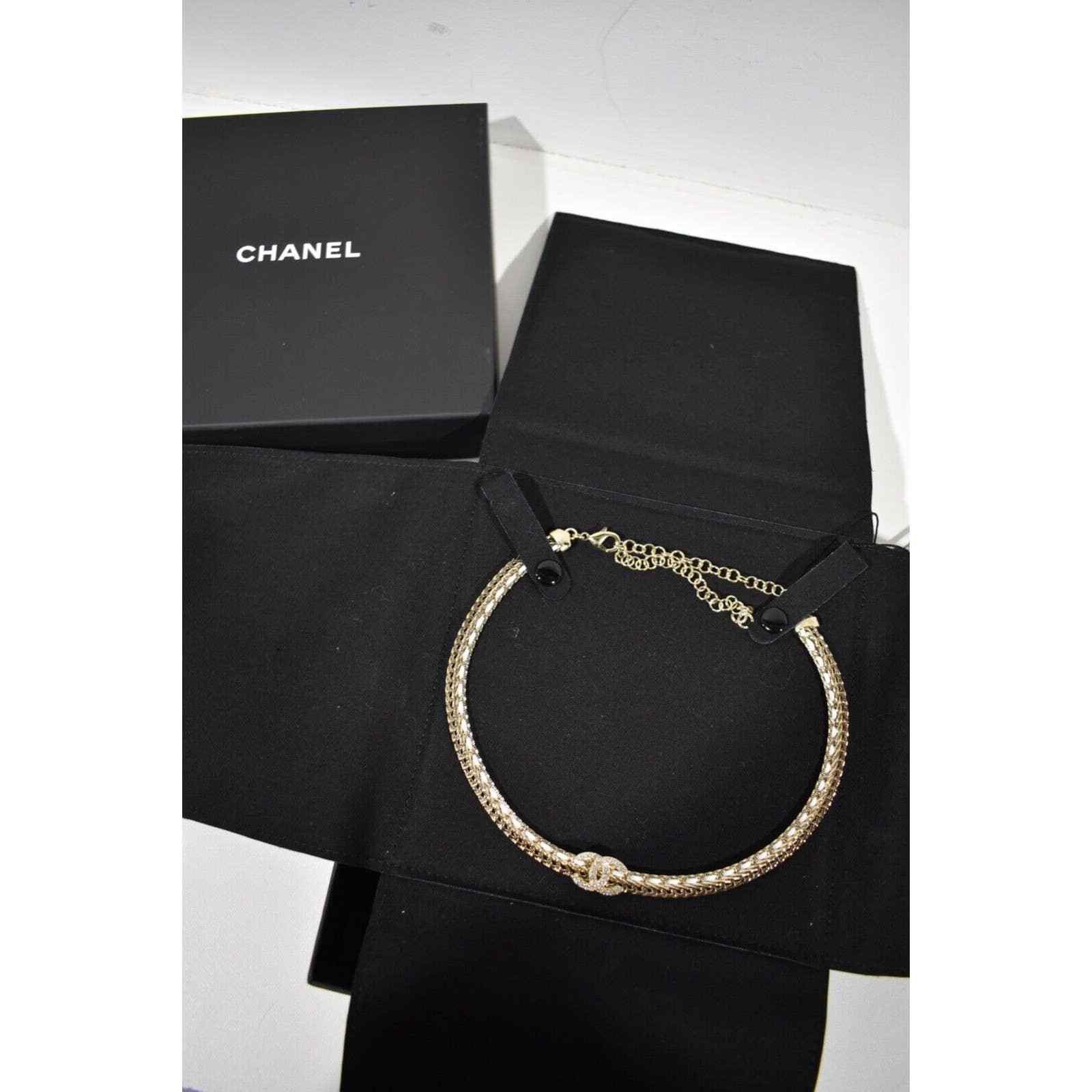 Chanel Chanel 22S Gold White Chain Crystal Adjustable Necklace Size ONE SIZE - 2 Thumbnail