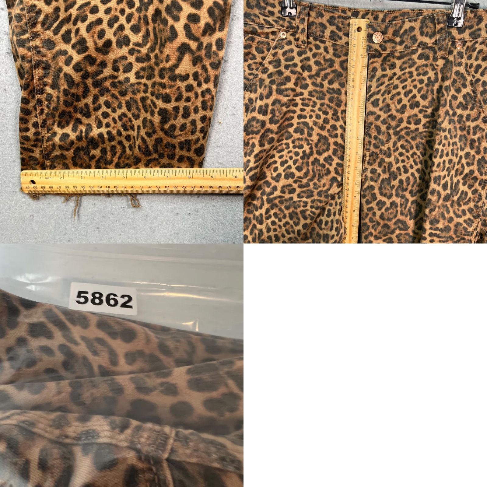 Gap Gap Womens Carpenter Pants 90s Leopard Print High Rise Straight Inseam 25in Brown XS? Size 34" / US 12 / IT 48 - 8 Thumbnail