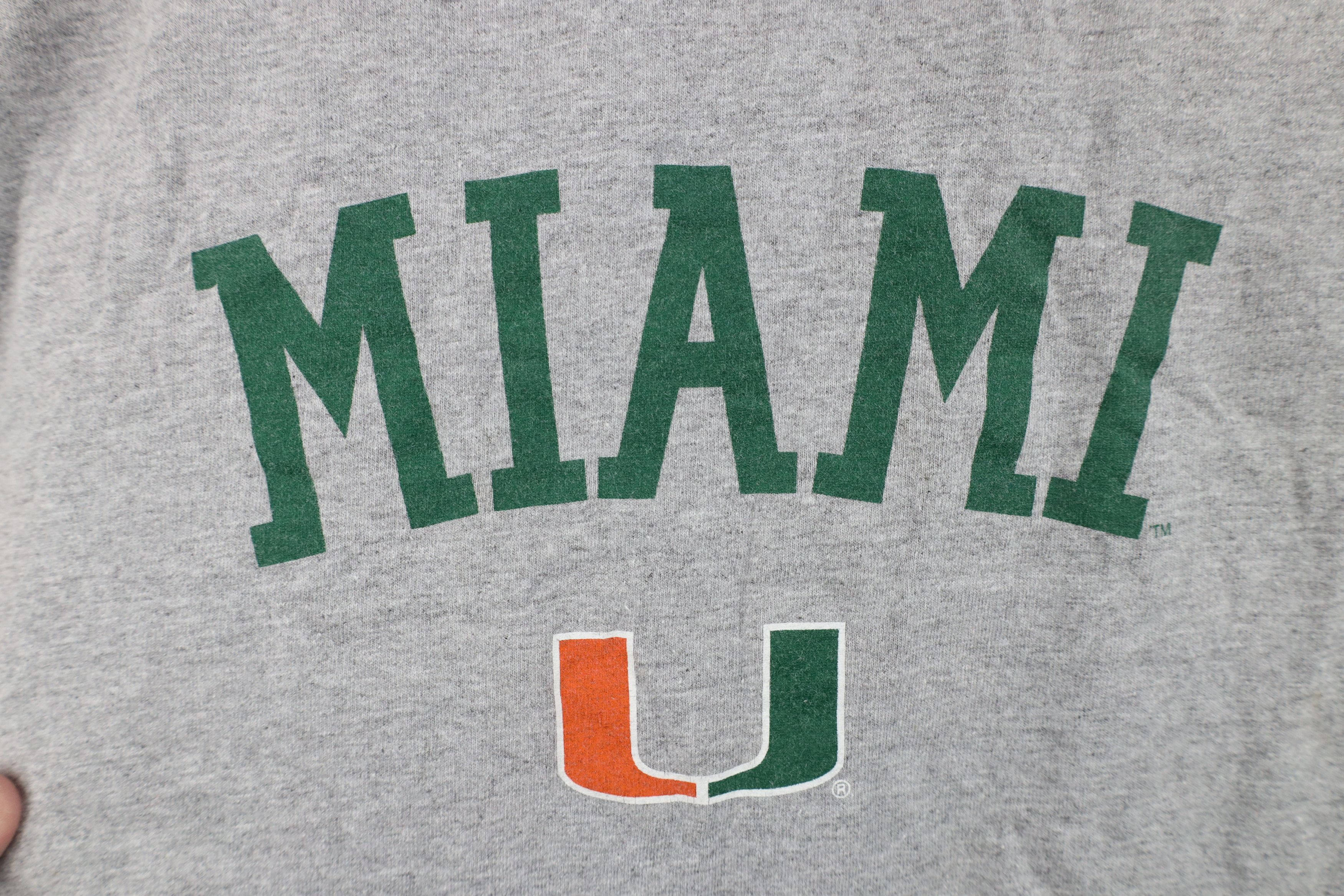 Vintage Vintage University of Miami Hurricanes T-Shirt Heather Gray Size US L / EU 52-54 / 3 - 4 Thumbnail