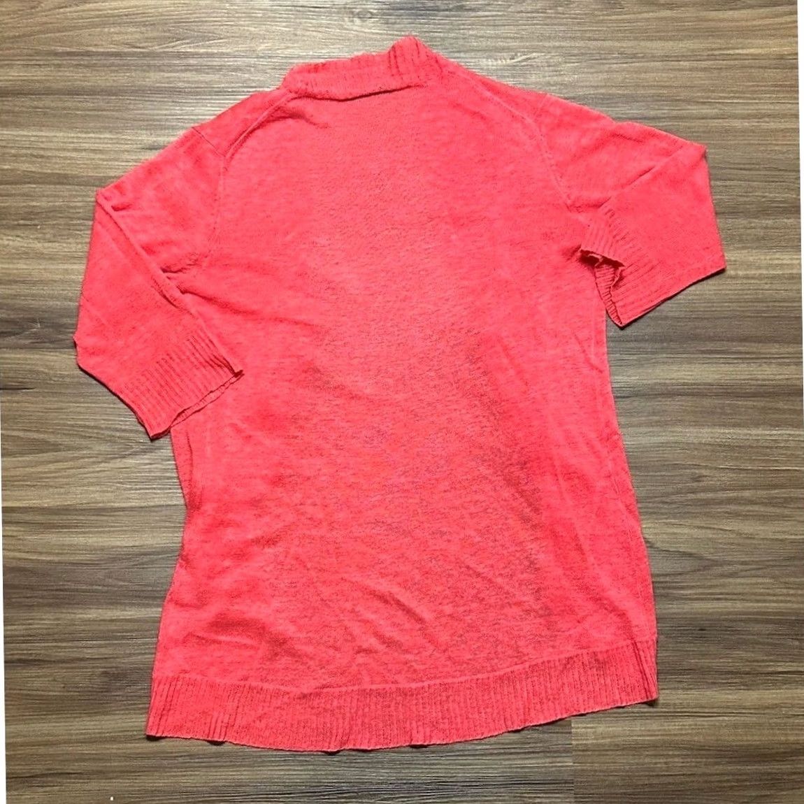 Eileen Fisher Eileen Fisher Cardigan Womens M Pink Linen Salmon Open Front Sleeve Women Size M / US 6-8 / IT 42-44 - 6 Thumbnail