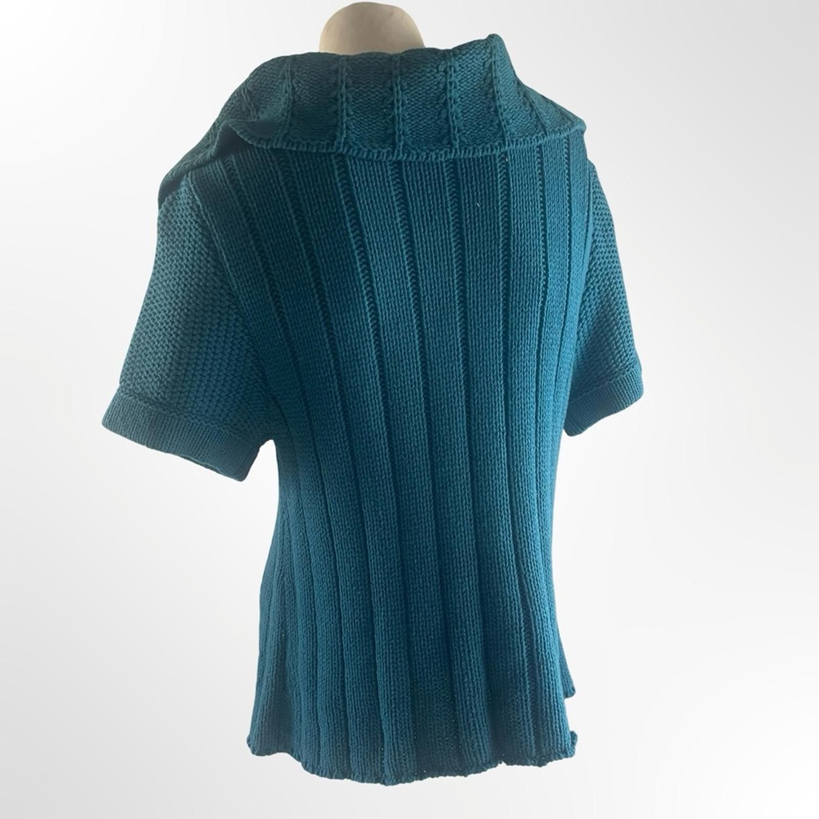 Other dressbarn Teal Button-Up Women's Cardigan Size S / US 4 / IT 40 - 2 Thumbnail