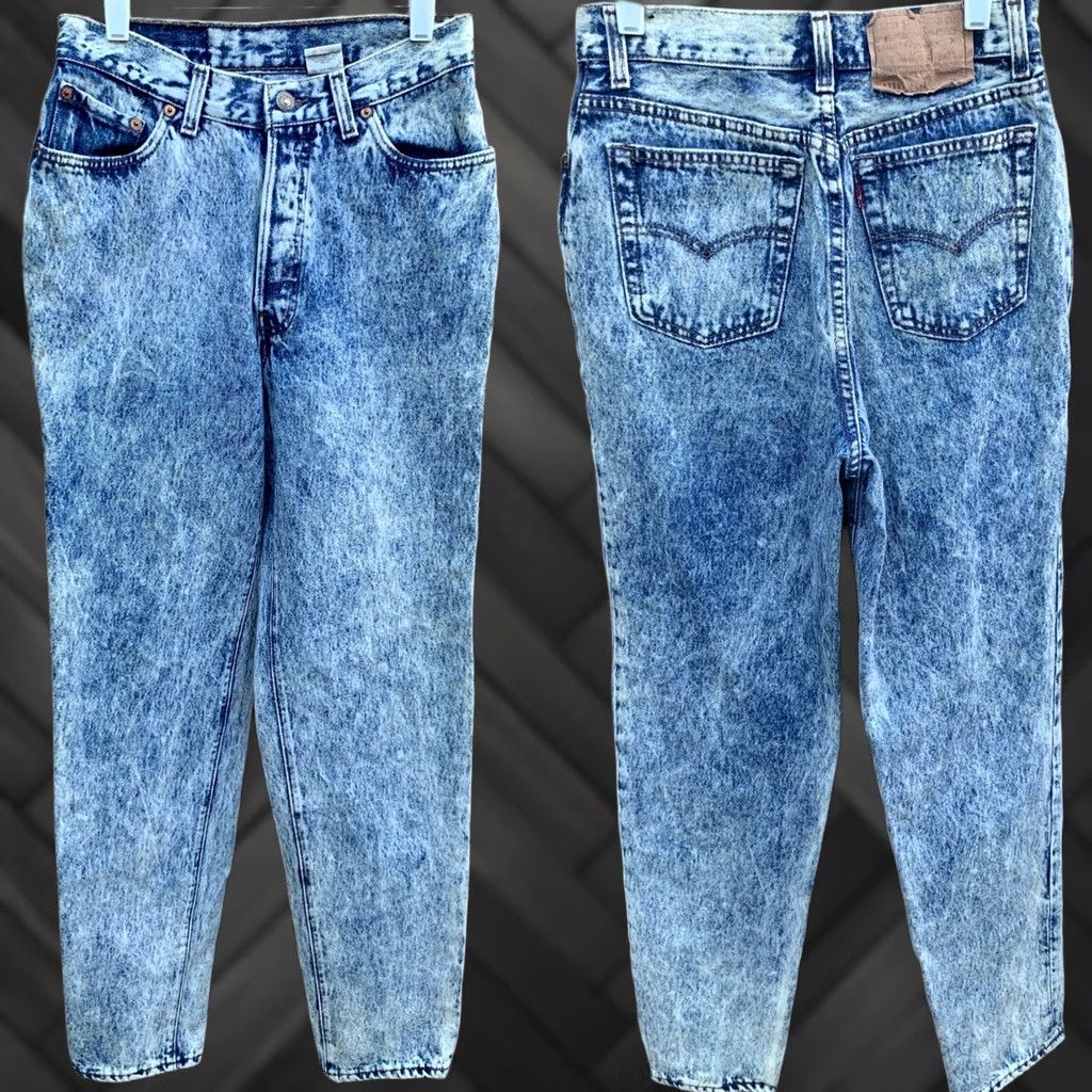 Levi's VINTAGE Levi's 501 Jeans Denim 80s 90s High Waist Tapered Leg Womens Juniors 28in Inseam 31.5in Blue Cotton Button Fly Size 32" / US 10 / IT 46 - 1 Thumbnail