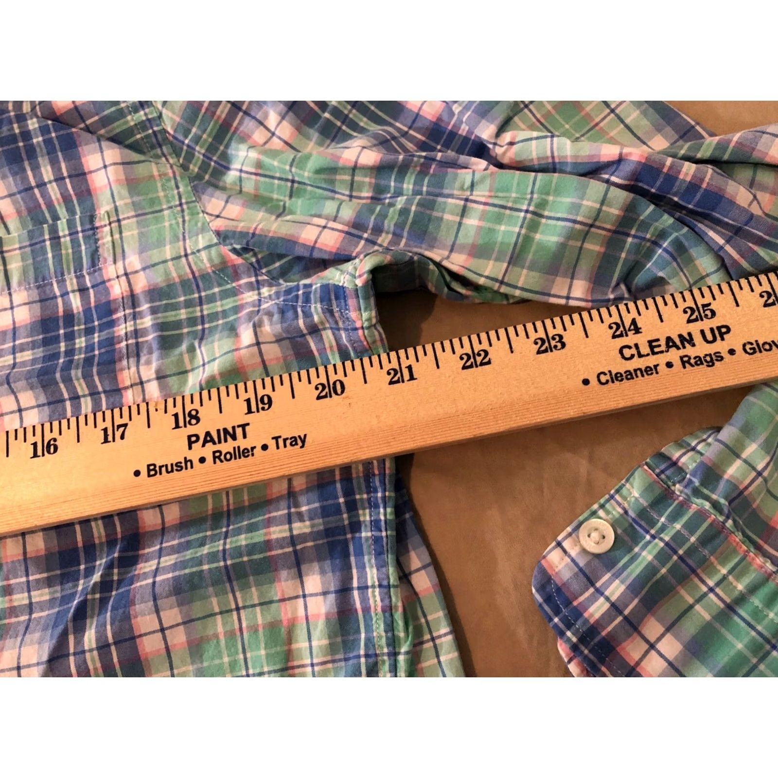 Vineyard Vines Vineyard Vines Mens Plaid Button-Up Shirt Medium Slim Green Cotton Dress Size 40R - 4 Thumbnail