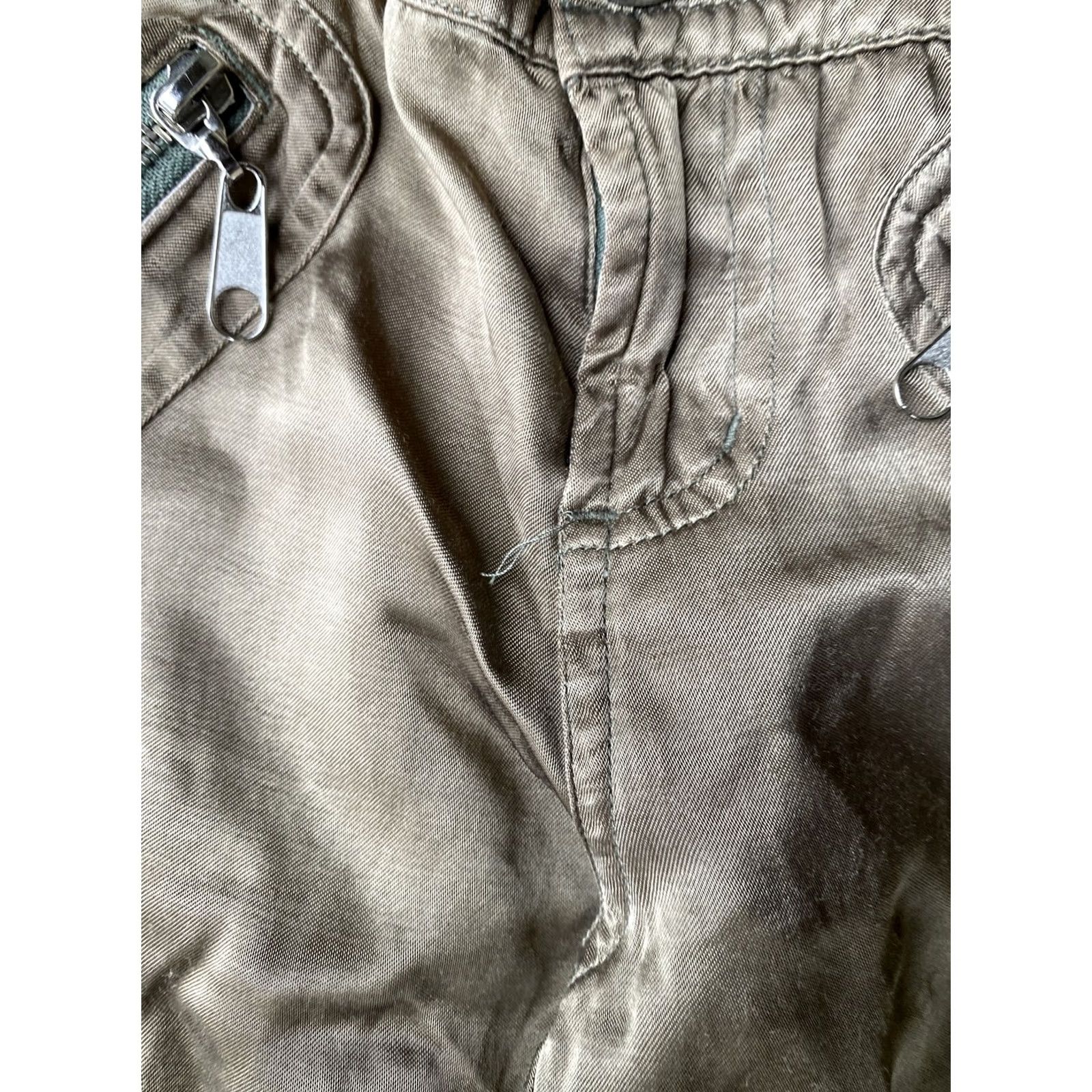 Olive VINTAGE Z. CAVARICCI Cargo Joggers Satin Olive Green Pants Womens Size 1 Size 25" / US 0 / IT 36 - 3 Thumbnail