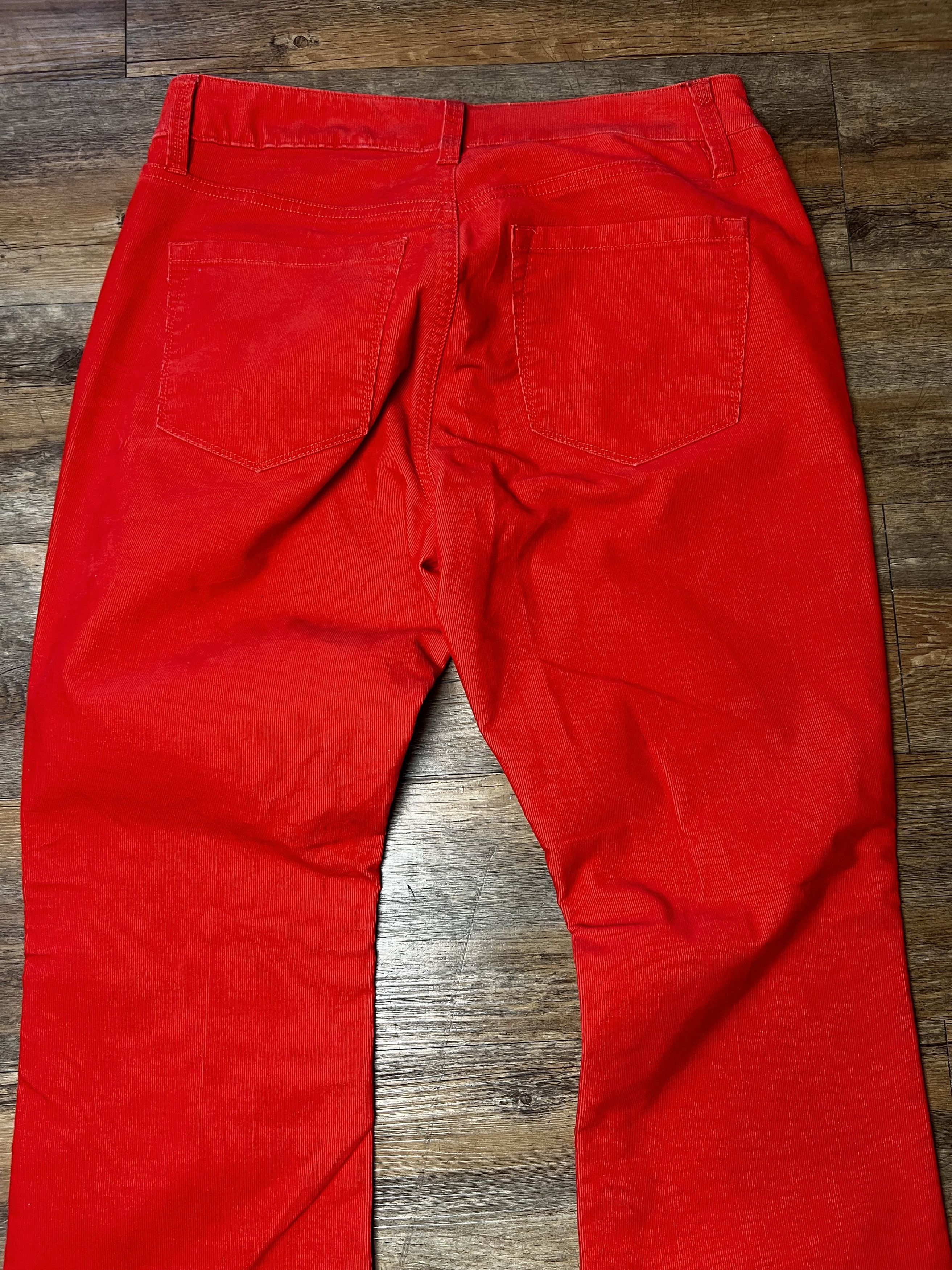 Ann Taylor Ann Taylor Loft Red Corduroy Curvy Boot Cut Jeans Size 27" / US 4 / IT 40 - 9 Thumbnail