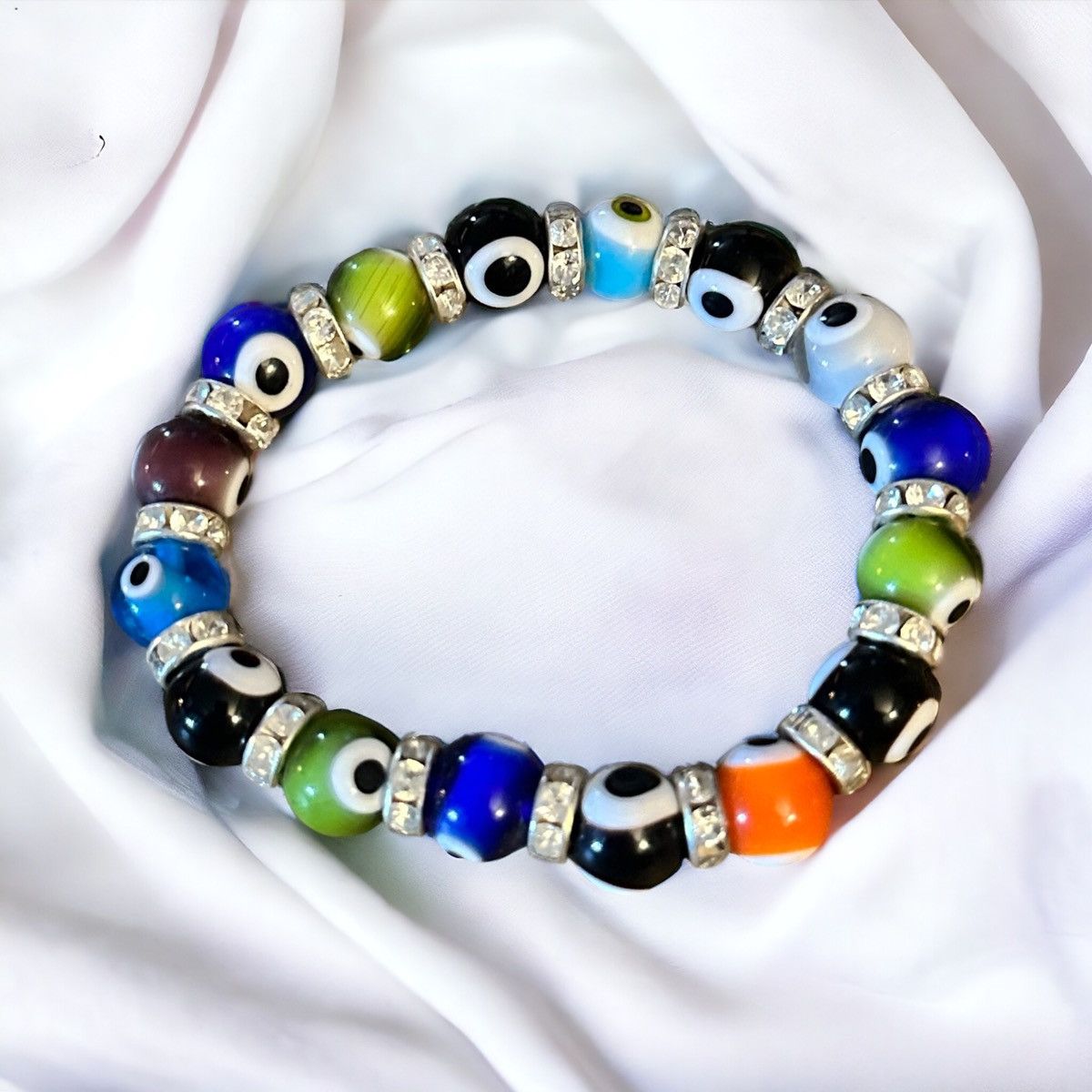Other Evil eye multicolor glass bead stretch bracelet Size ONE SIZE - 1 Thumbnail