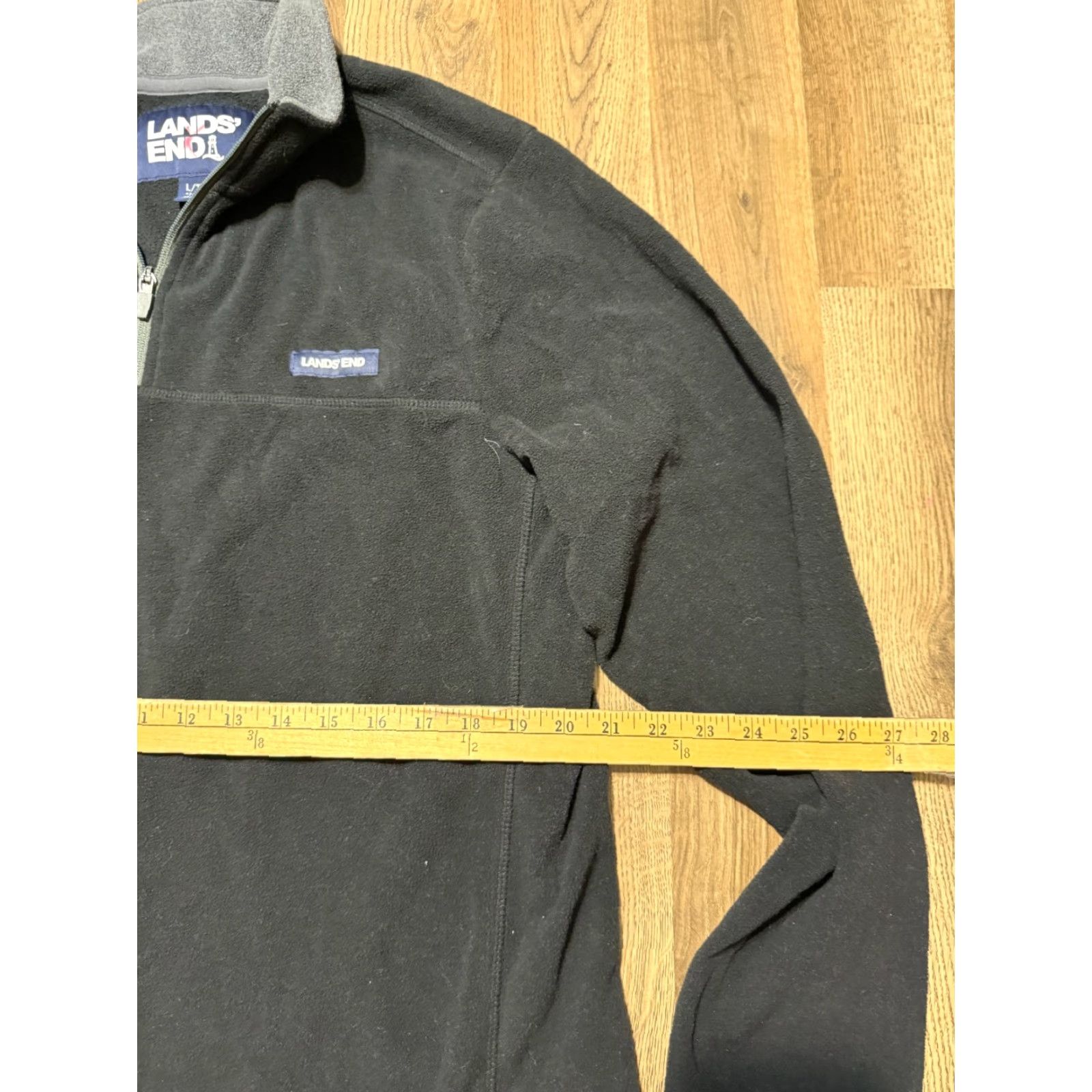 Lands' End Lands' End Sweater Mens Size Large Tall Gray Black Quarter Zip Pullover Modern Knit Mock Neck Cardigan Style Jumper Pullover Casual Mens Size US L / EU 52-54 / 3 - 6 Thumbnail